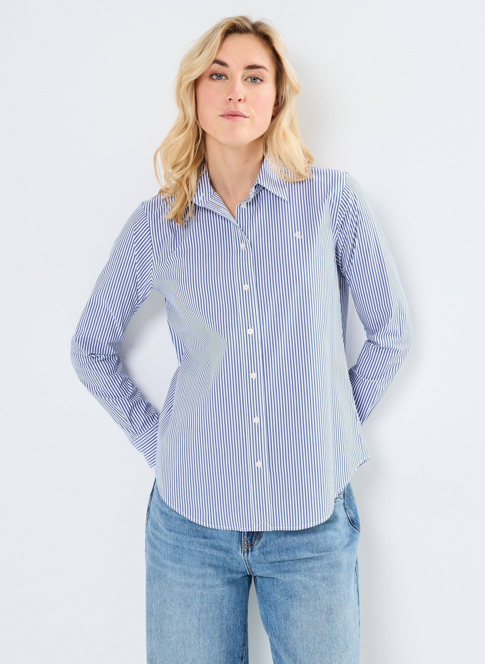 Lange mouw overhemden Jamelko-Long Sleeve-Button Front Shirt dames blauw Lauren Ralph Lauren Lange mouw overhemden Jamelko-Long Sleeve-Button Front Shirt dames blauw BLUE/WHITE