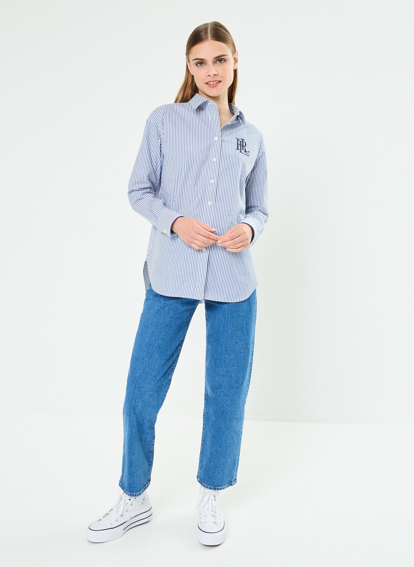 Chemises manches longues Kotta-Long Sleeve-Button Front Shirt femme bleu Lauren Ralph Lauren Chemises manches longues Kotta-Long Sleeve-Button Front Shirt femme bleu BLUE/WHITE