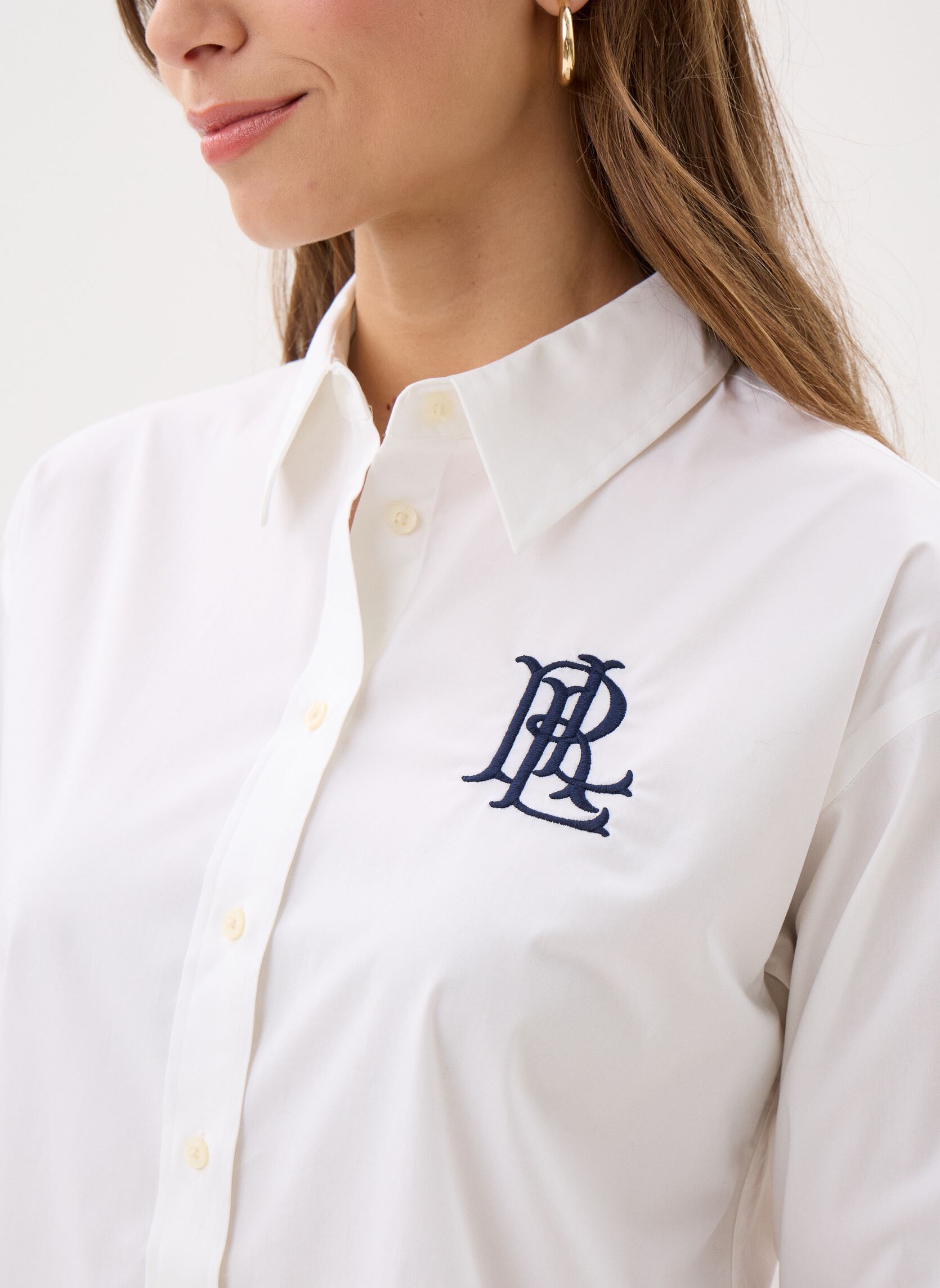 Lange mouw overhemden Kotta-Long Sleeve-Button Front Shirt dames wit Lauren Ralph Lauren Lange mouw overhemden Kotta-Long Sleeve-Button Front Shirt dames wit WHITE