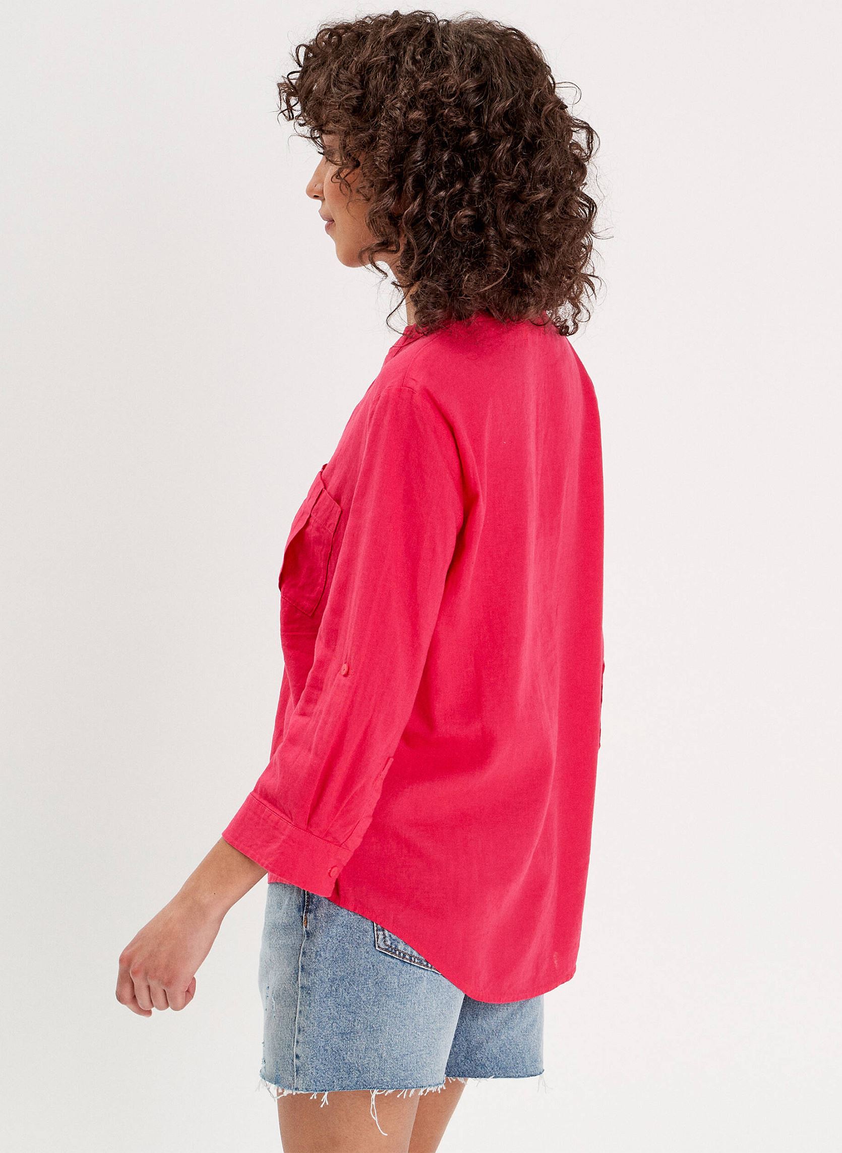 Lange mouw overhemden TULINNEW dames roze Cache Cache Lange mouw overhemden TULINNEW dames roze ROSE RED