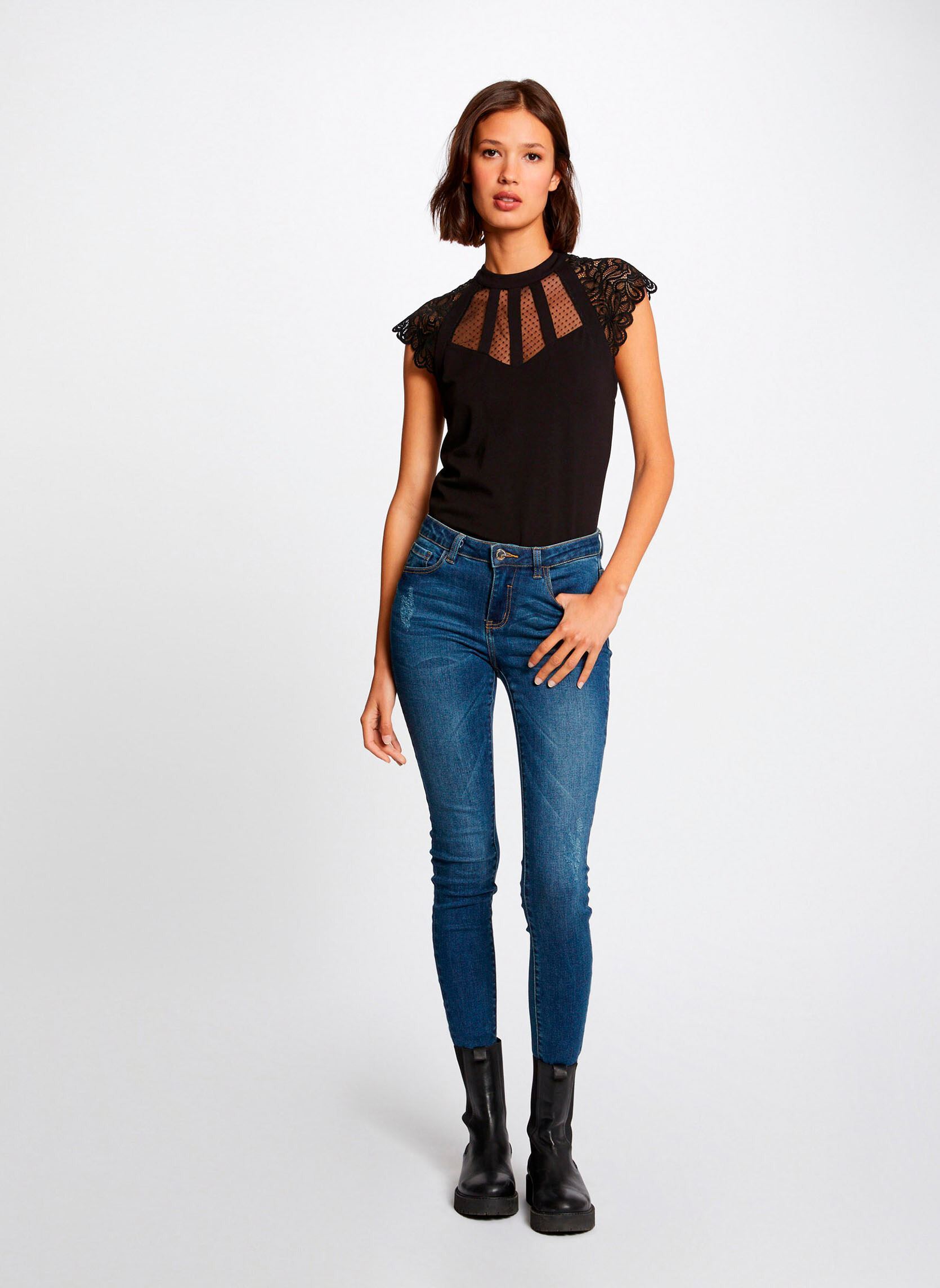Tee-shirts manches courtes 222-DEMANE femme noir Morgan Tee-shirts manches courtes 222-DEMANE femme noir NOIR