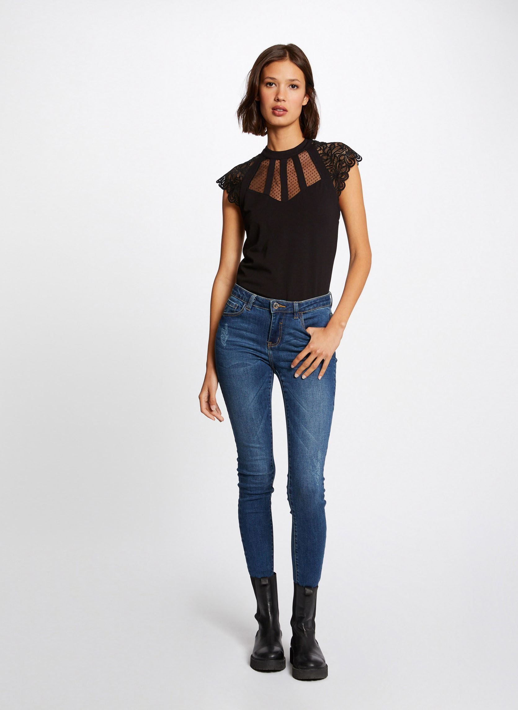 Tee-shirts manches courtes 222-DEMANE femme noir Morgan Tee-shirts manches courtes 222-DEMANE femme noir NOIR