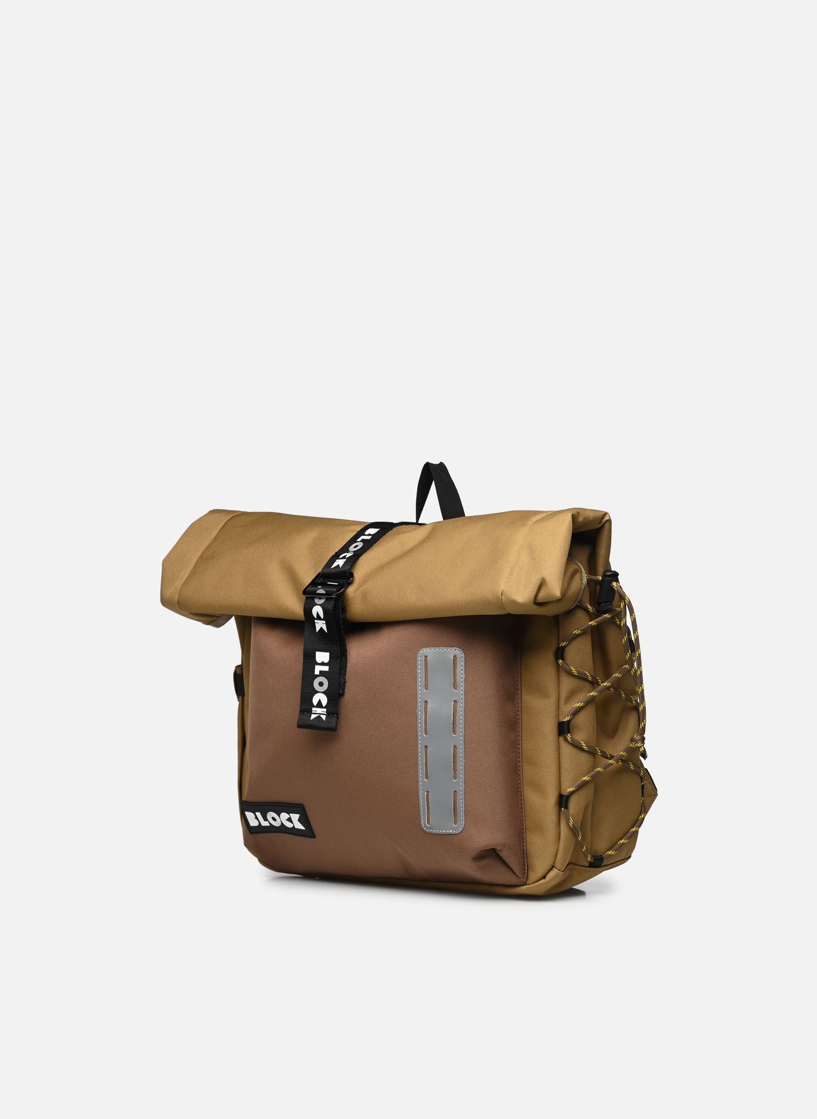 Rugtassen URBAN ROLL TOP MEDIUM jongens beige Block Rugtassen URBAN ROLL TOP MEDIUM jongens beige TAUPE