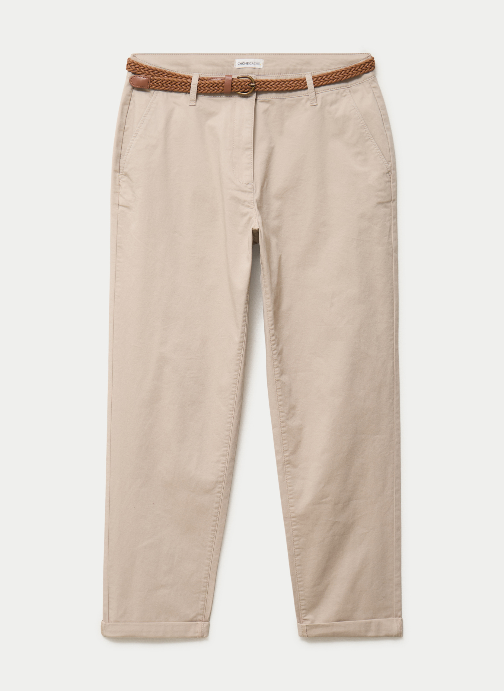 Pantalons droit CHINO-SICO femme beige Cache Cache Pantalons droit CHINO-SICO femme beige Beige