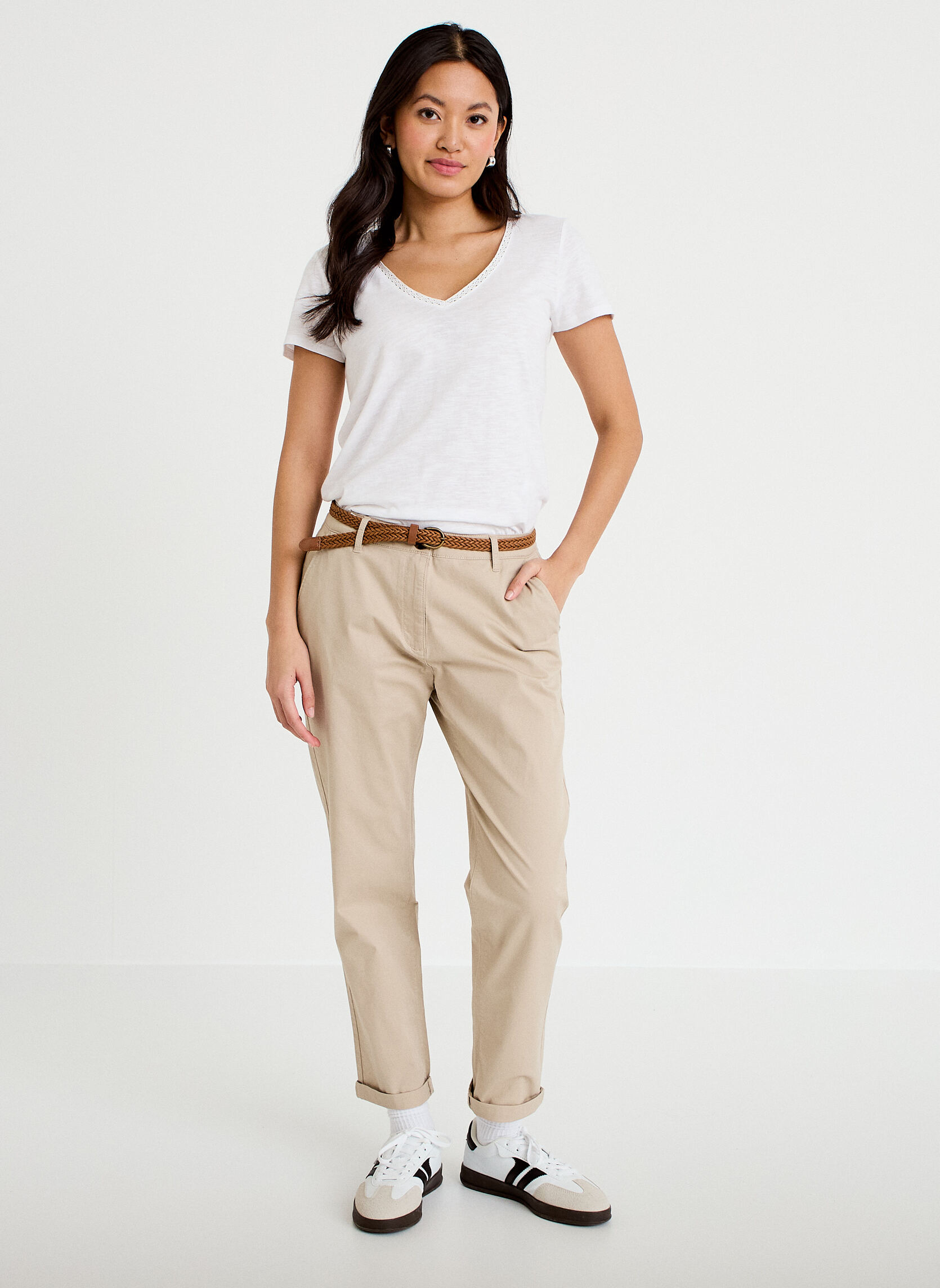 Pantalons droit CHINO-SICO femme beige Cache Cache Pantalons droit CHINO-SICO femme beige Beige