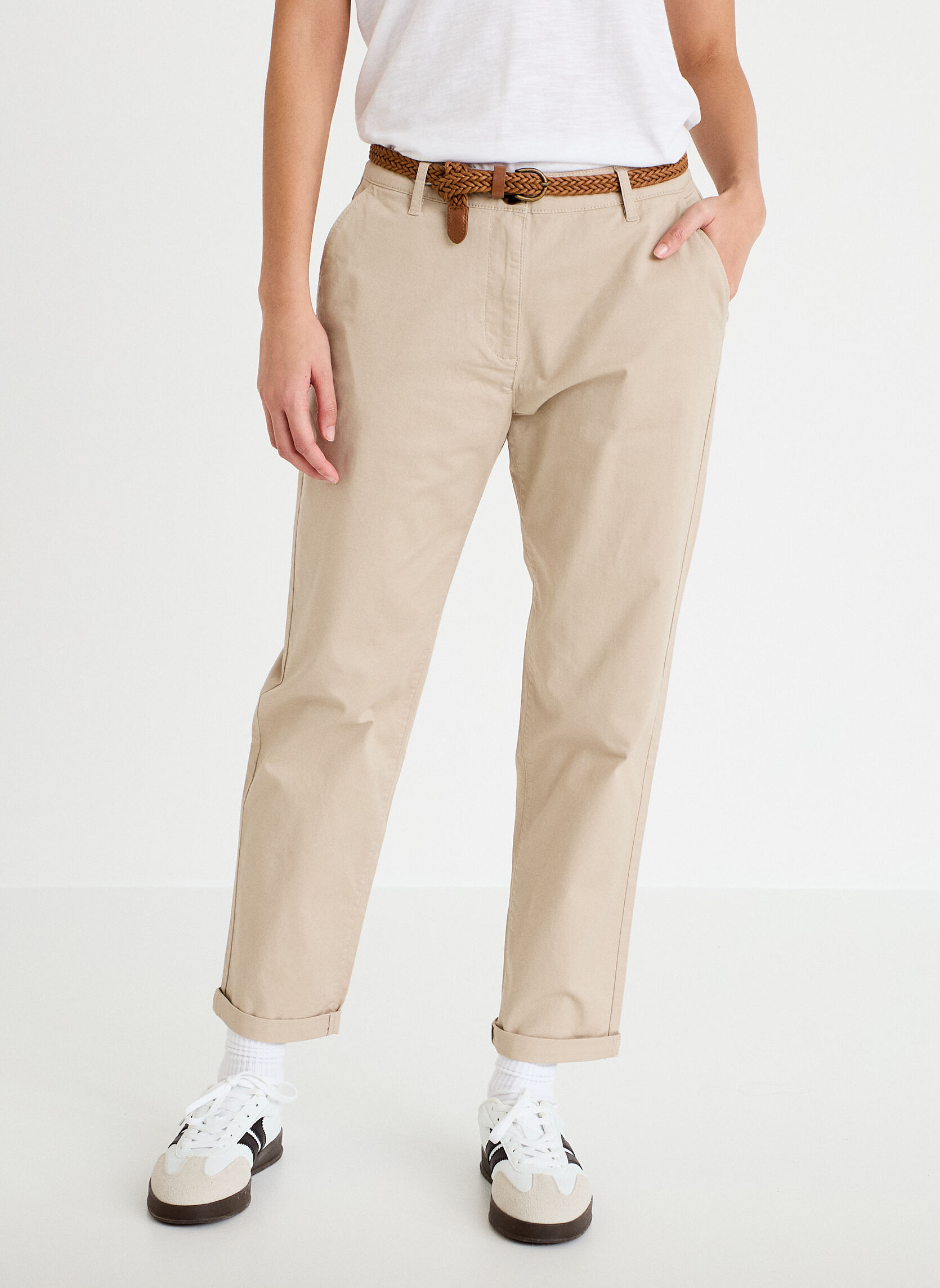 Pantalons droit CHINO-SICO femme beige Cache Cache Pantalons droit CHINO-SICO femme beige Beige