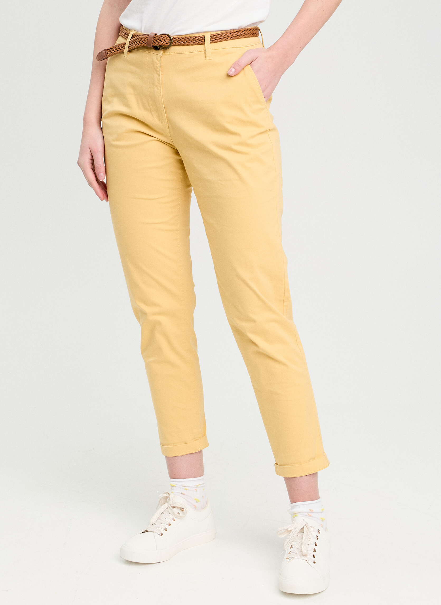 Pantalons droit CHINO-SICO femme jaune Cache Cache Pantalons droit CHINO-SICO femme jaune Jaune