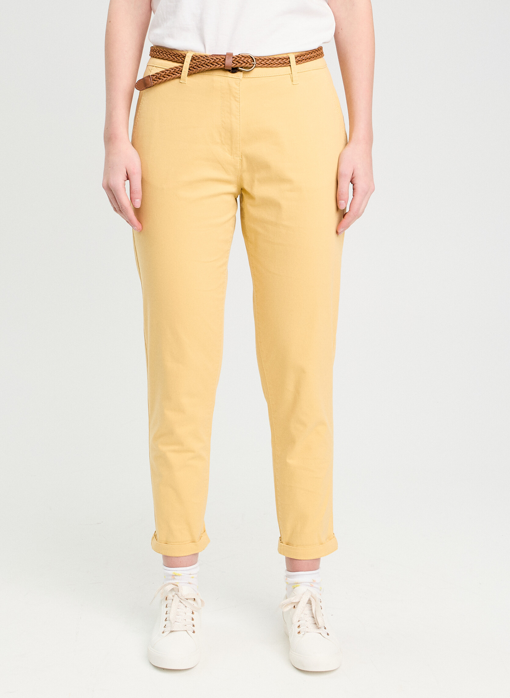 Pantalons droit CHINO-SICO femme jaune Cache Cache Pantalons droit CHINO-SICO femme jaune Jaune clair