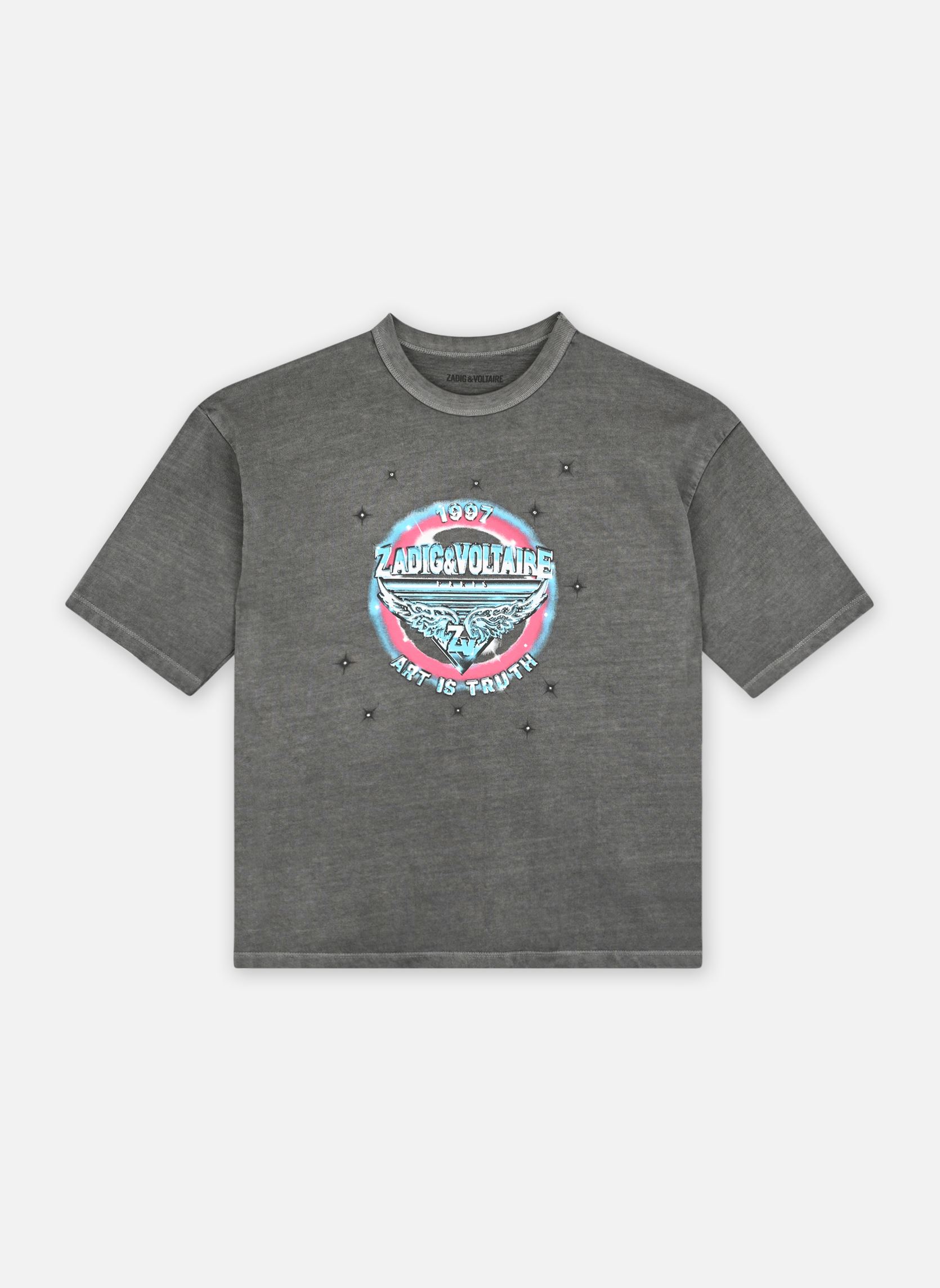 Kurzarm-T-Shirts X60233 mädchen schwarz Zadig & Voltaire Kurzarm-T-Shirts X60233 mädchen schwarz BLACK