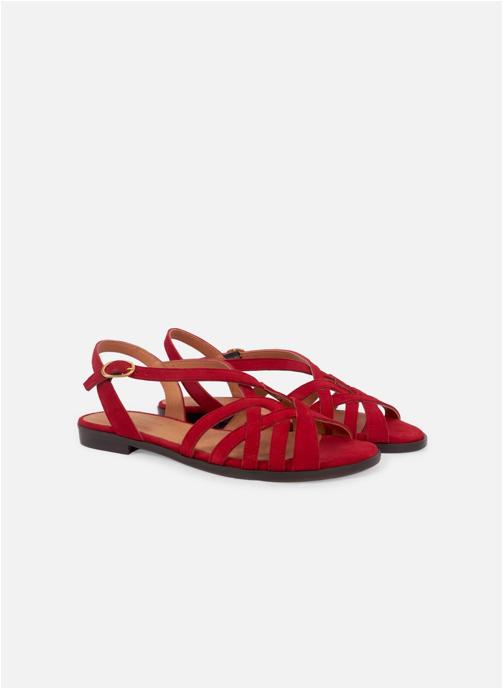 JULES & JENN Sandales Sandales plates brides femme rouge