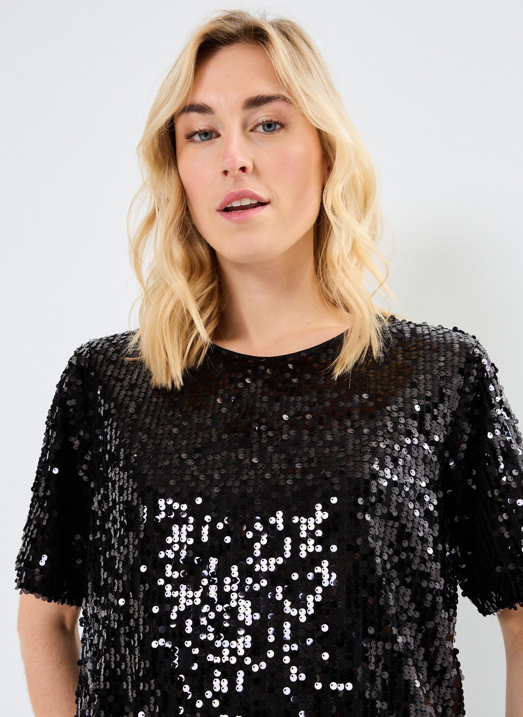 Camisetas de manga corta TEESEQUIN fête mujer negro MADE BY Camisetas de manga corta TEESEQUIN fête mujer negro NOIR