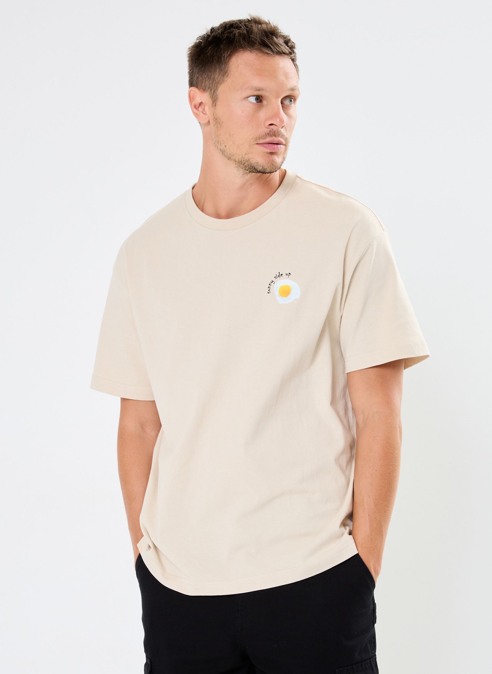 Camisetas de manga corta SDMayeer hombre blanco SOLID Camisetas de manga corta SDMayeer hombre blanco OATMEAL