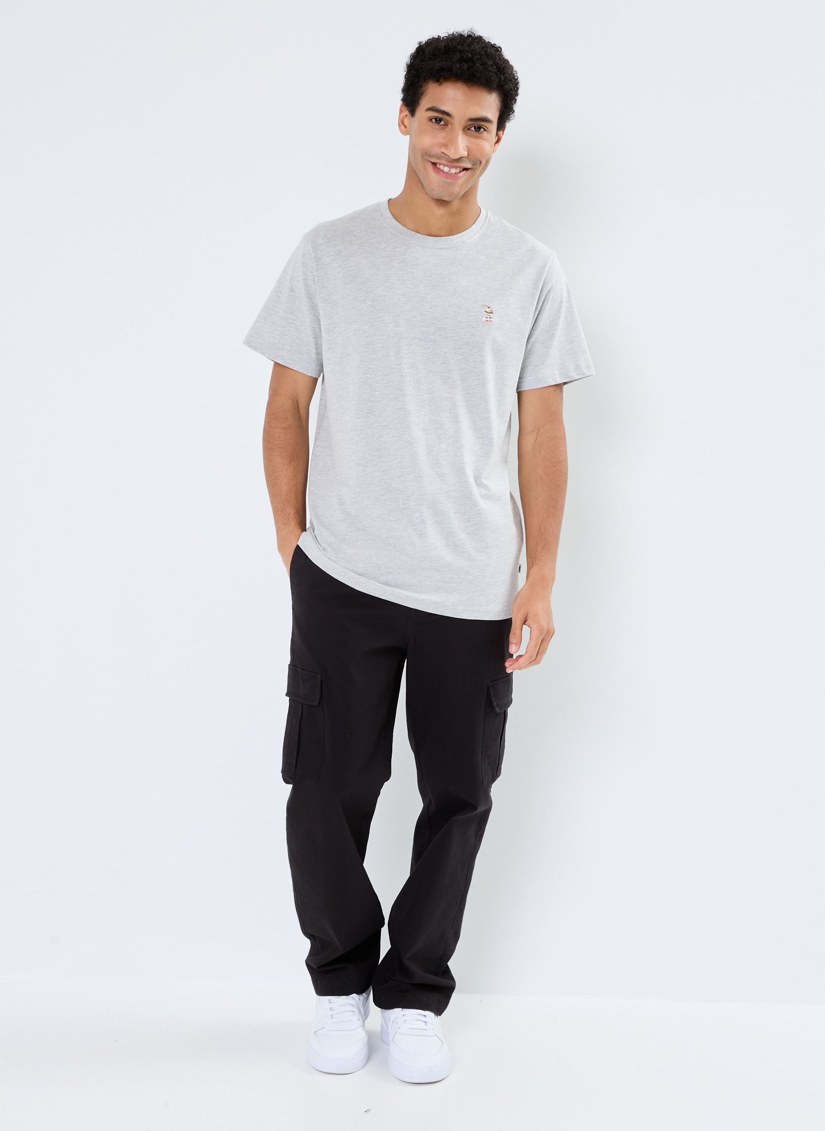Tee-shirts manches courtes SDNojdar homme gris SOLID Tee-shirts manches courtes SDNojdar homme gris LIGHT GREY MELANGE