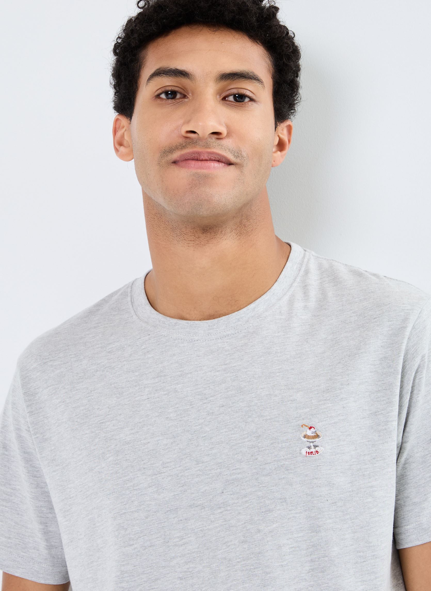 Tee-shirts manches courtes SDNojdar homme gris SOLID Tee-shirts manches courtes SDNojdar homme gris LIGHT GREY MELANGE