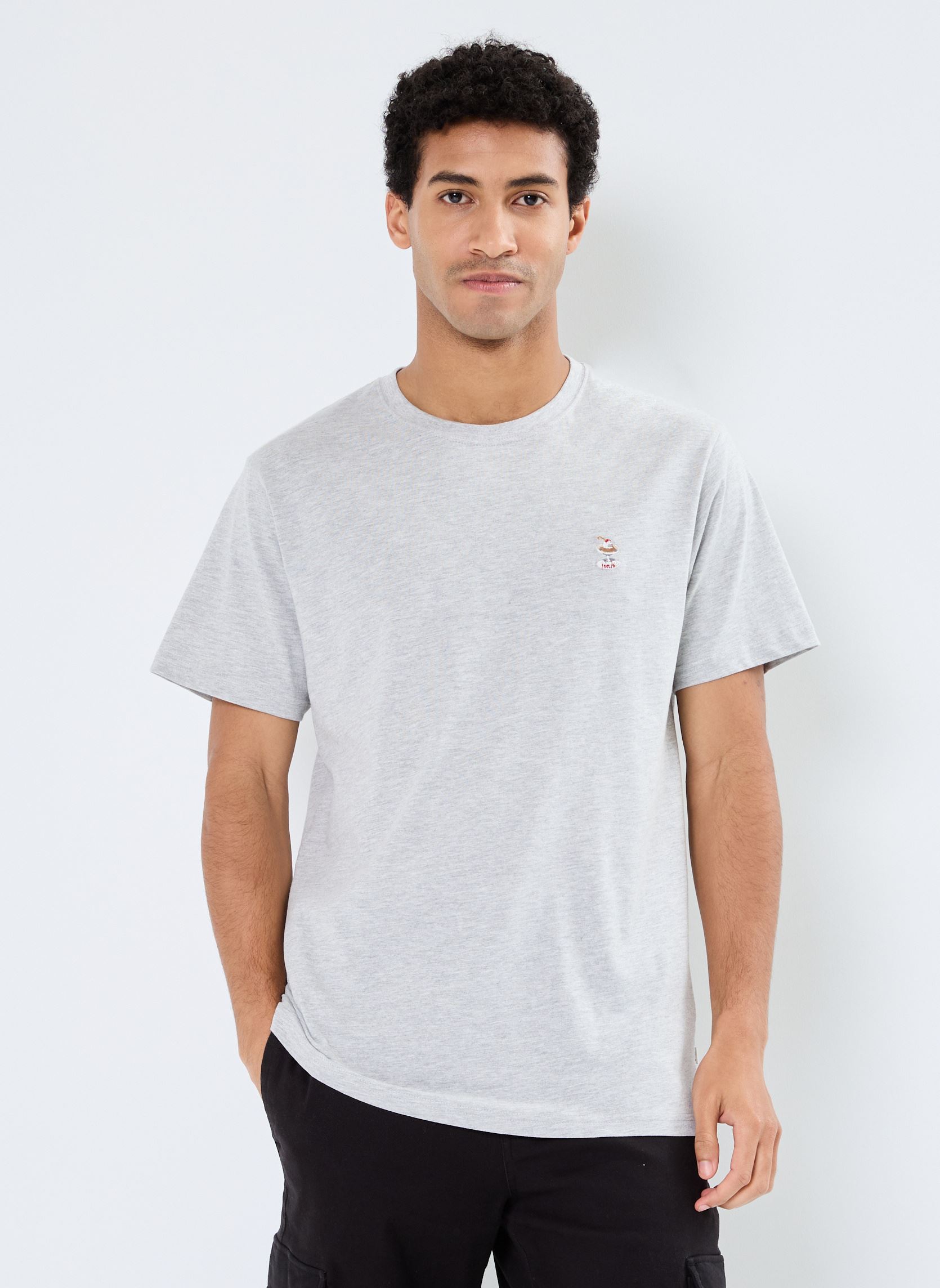 Tee-shirts manches courtes SDNojdar homme gris SOLID Tee-shirts manches courtes SDNojdar homme gris LIGHT GREY MELANGE