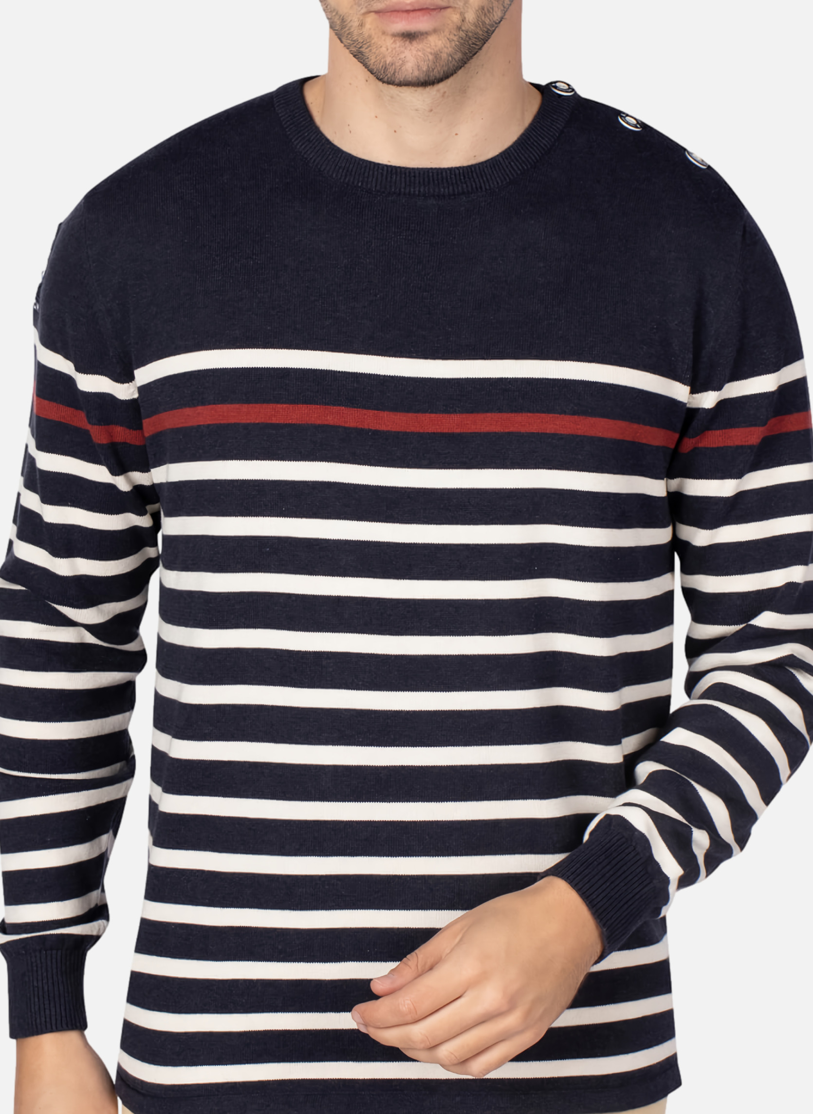 Pull Marin Pepe Jeans Taille L (14/16 Ans) Ou S - Marine Et Blanc - Occasion Très Bon état
