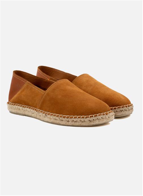 JULES & JENN Espadrilles Espadrilles homme cuir daim bleu homme marron