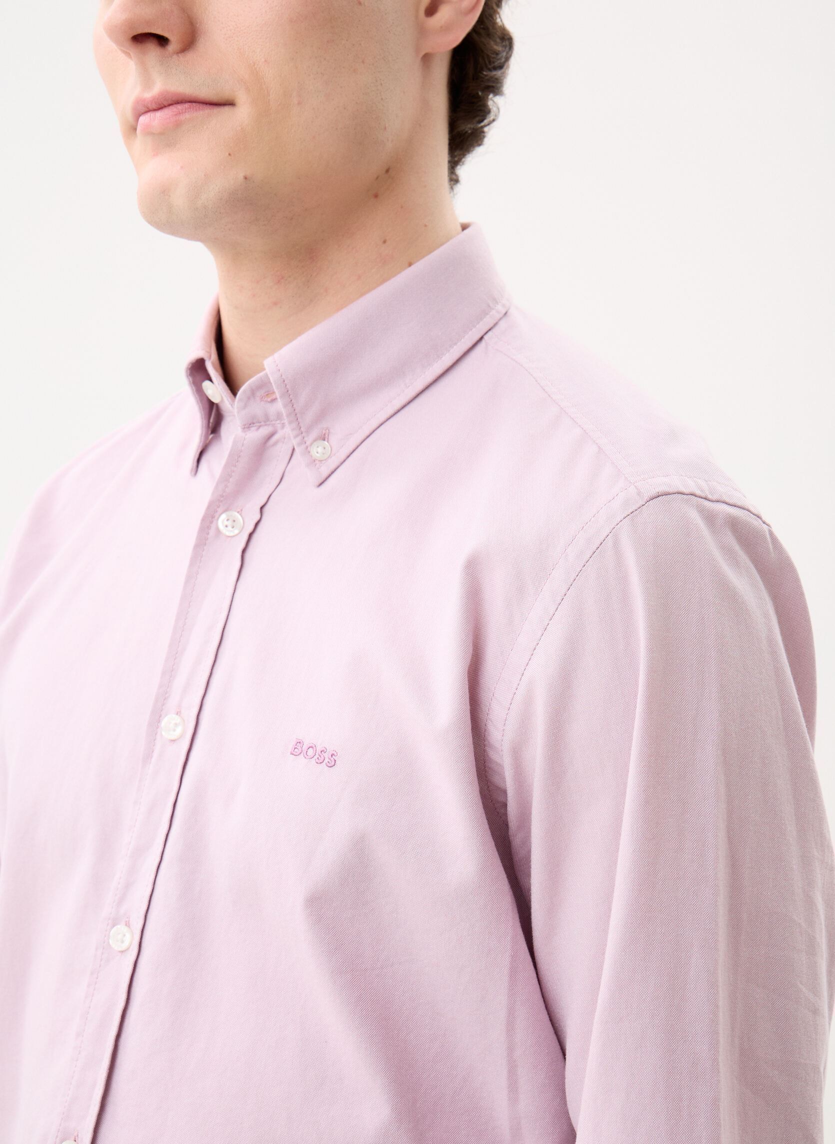 Hemden Rickert_M heren paars BOSS Hemden Rickert_M heren paars 539-Light/Pastel Purple
