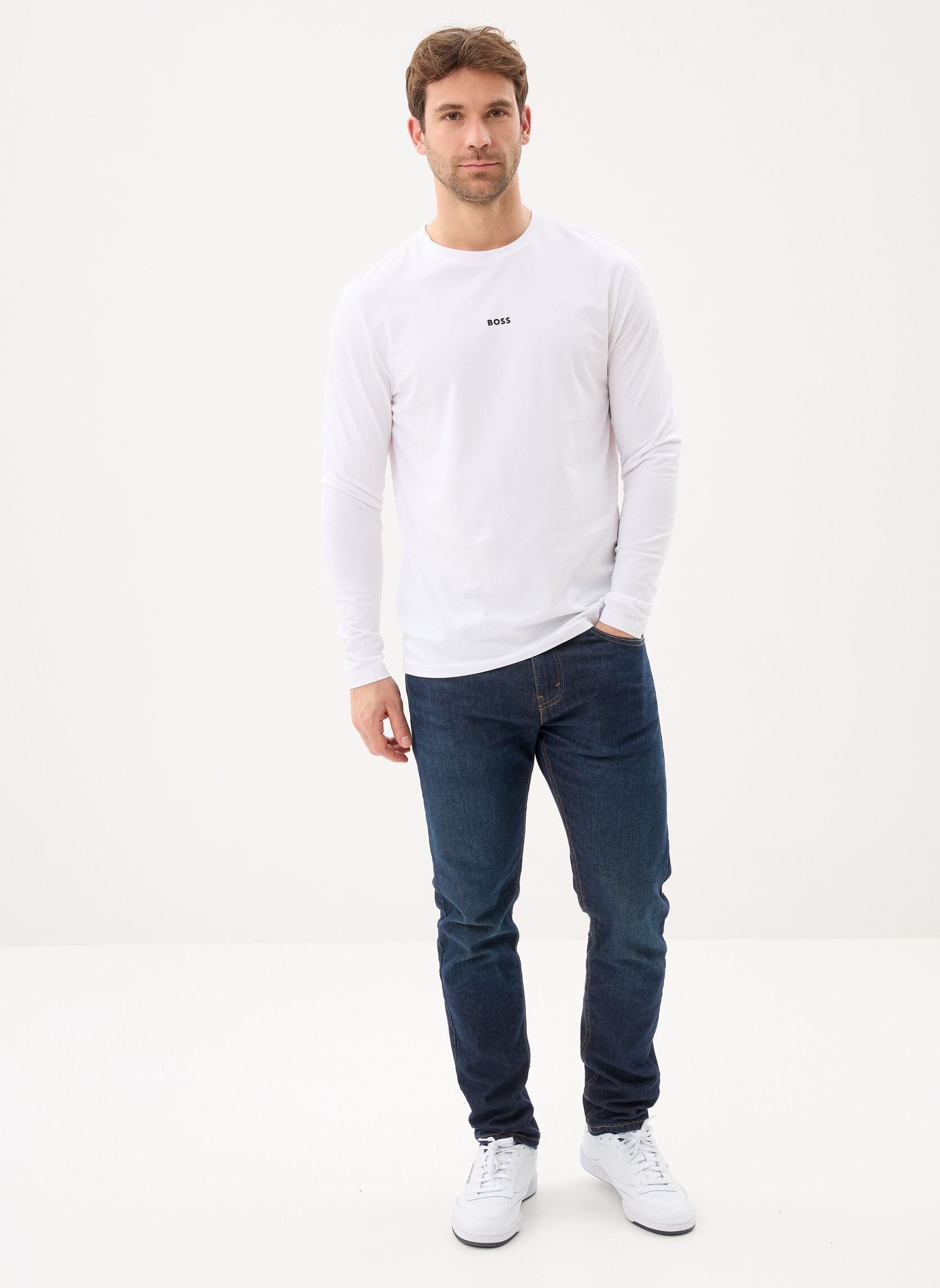 Langarm-T-Shirts TChark herren weiß BOSS Langarm-T-Shirts TChark herren weiß 100-White