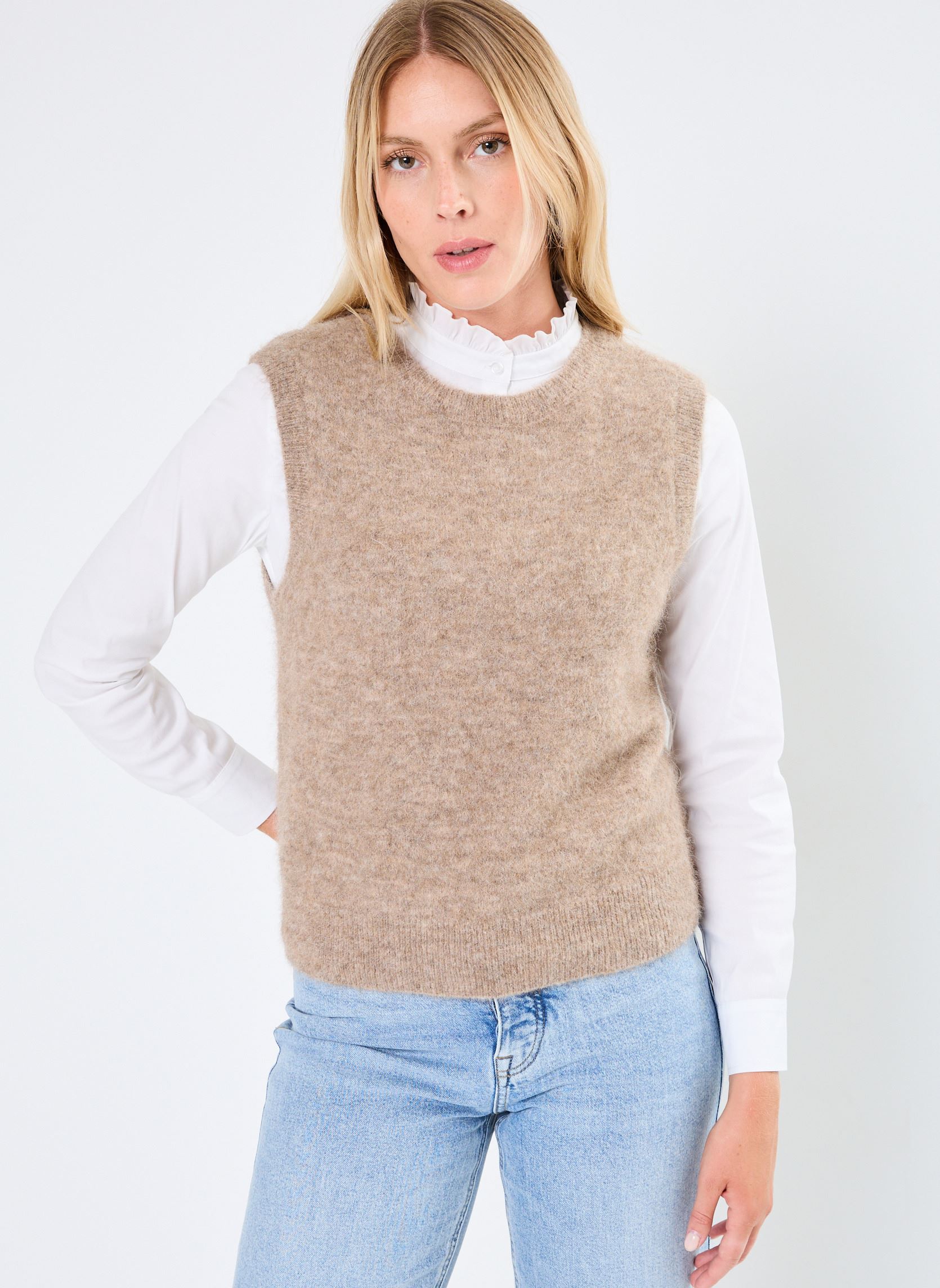 Pulls MKITTY laine femme beige Georgia Rose Pulls MKITTY laine femme beige Taupe