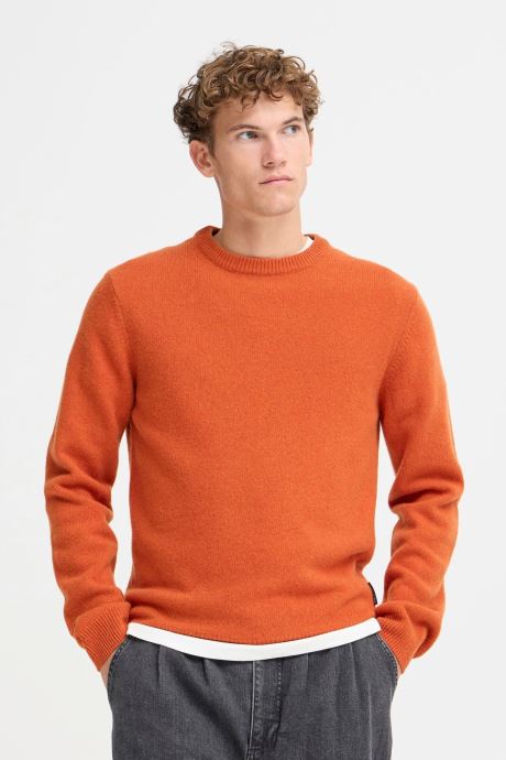 Casual Friday Pulls CFKarl crew neck bounty knit Noos homme orange