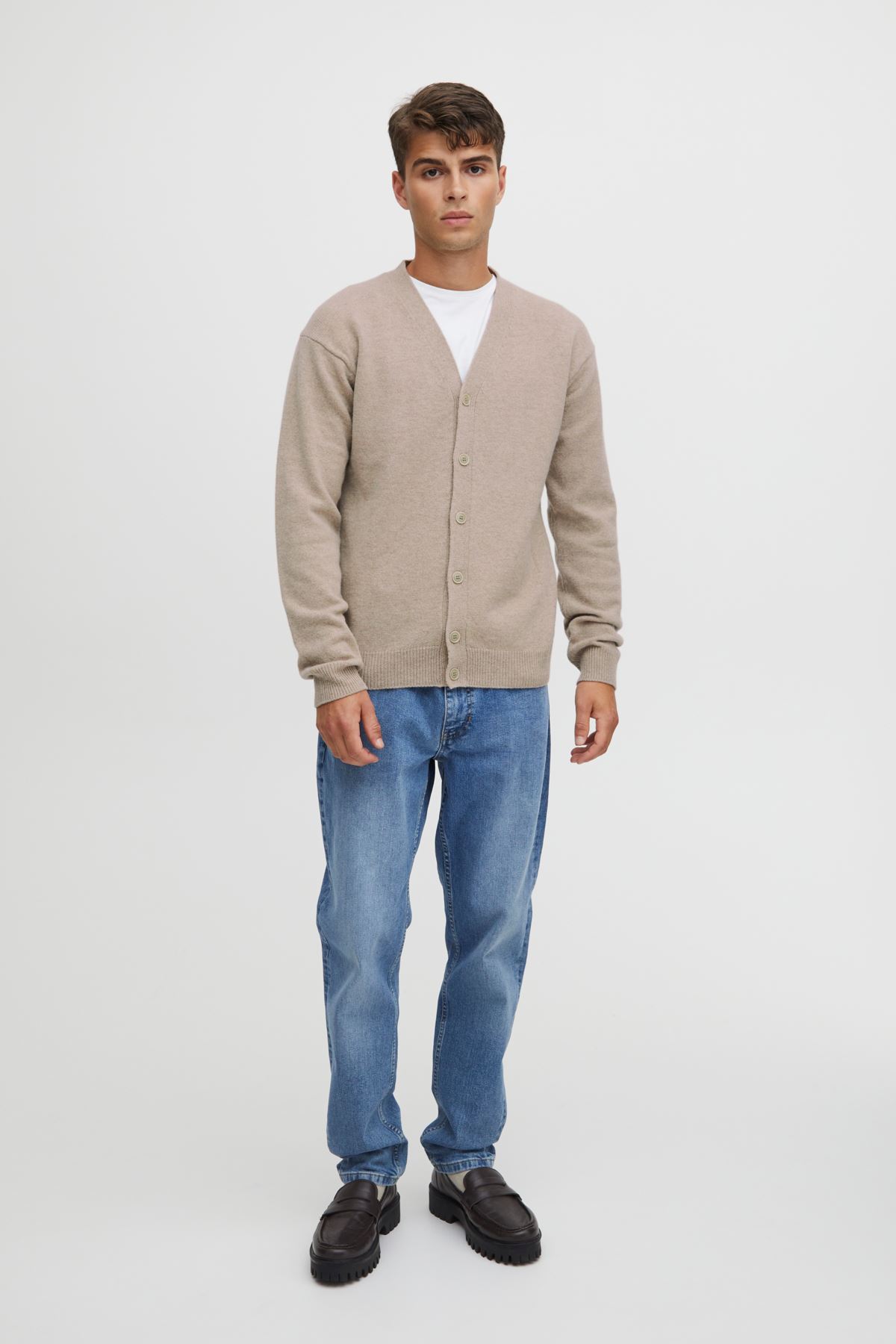 Gilets CFKarl lambswool cardigan Noos homme beige Casual Friday Gilets CFKarl lambswool cardigan Noos homme beige SILVER MINK MELANGE