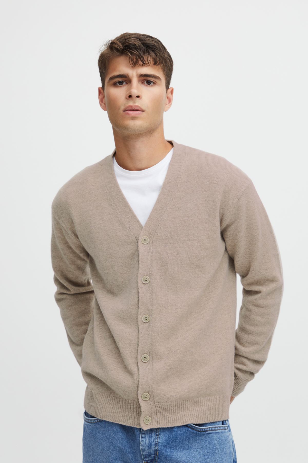 Gilets CFKarl lambswool cardigan Noos homme beige Casual Friday Gilets CFKarl lambswool cardigan Noos homme beige SILVER MINK MELANGE