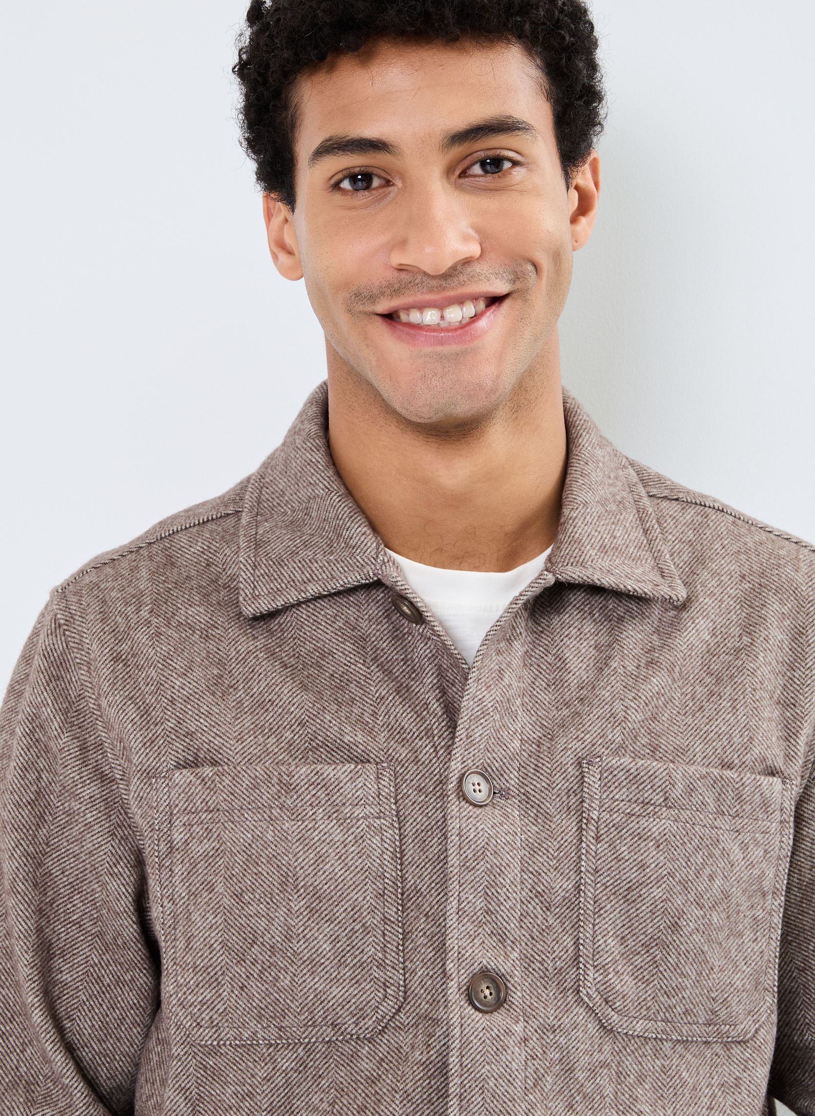 Jacken CFGibson herringbone jacket herren braun Casual Friday Jacken CFGibson herringbone jacket herren braun SILVER MINK MELANGE