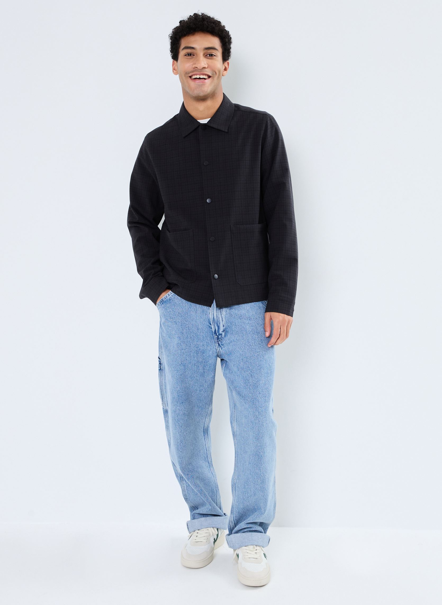 Jacken CFJohann 0174 shadow checked shacket herren grau Casual Friday Jacken CFJohann 0174 shadow checked shacket herren grau DARK GREY MELANGE