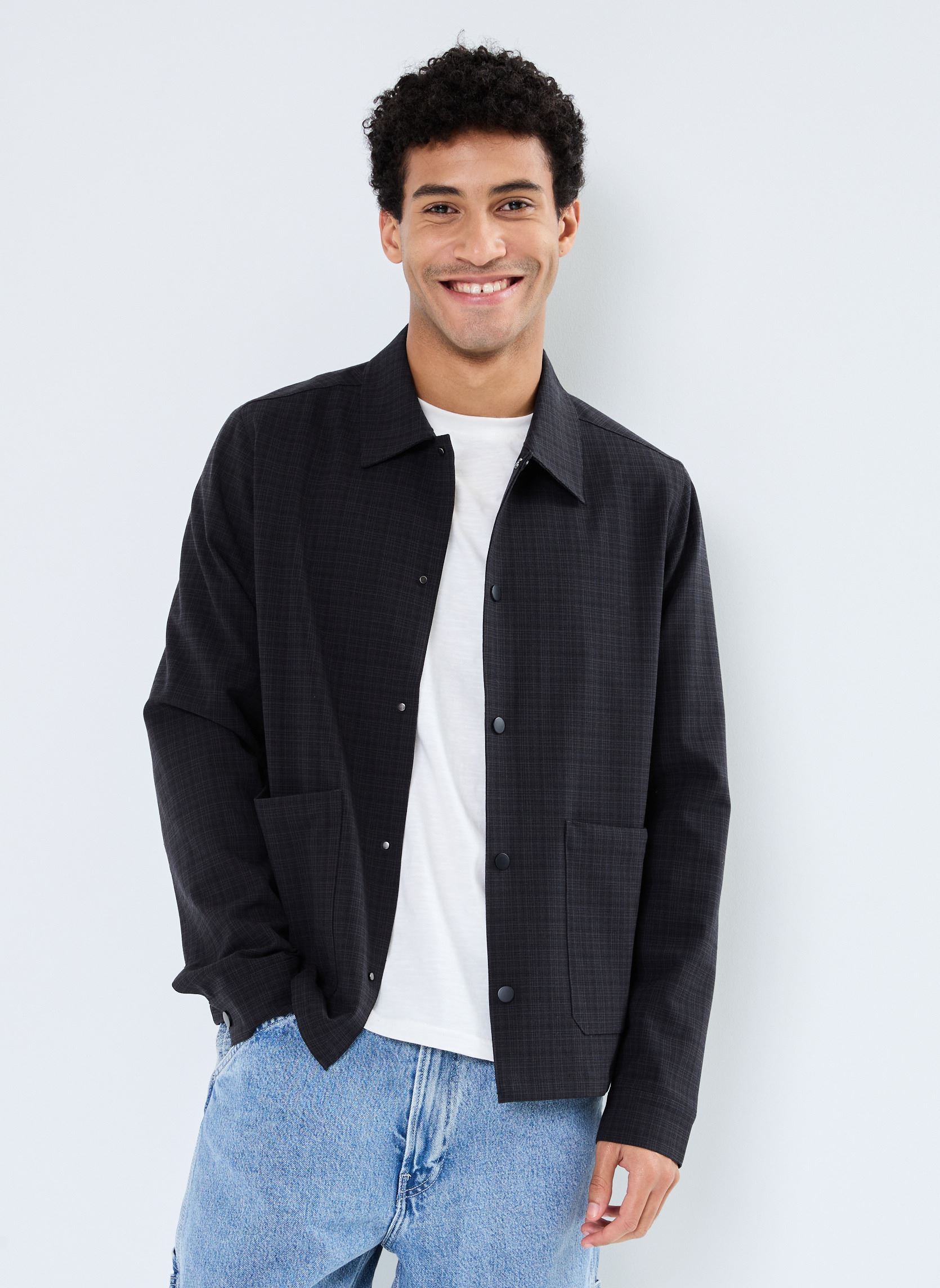 Jacken CFJohann 0174 shadow checked shacket herren grau Casual Friday Jacken CFJohann 0174 shadow checked shacket herren grau DARK GREY MELANGE