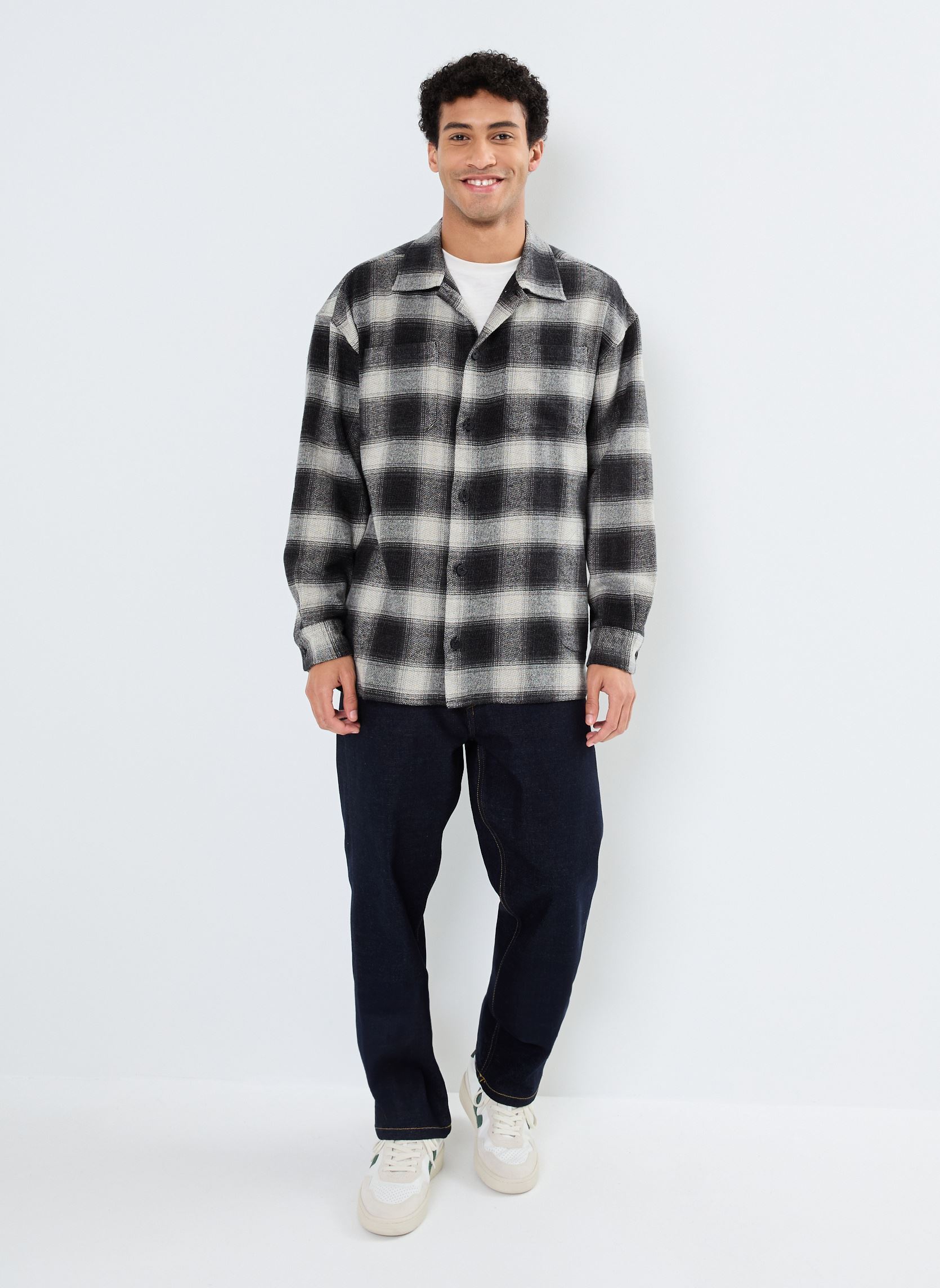 Jacken CFAugusto checked overshirt herren grau Casual Friday Jacken CFAugusto checked overshirt herren grau PEWTER MIX