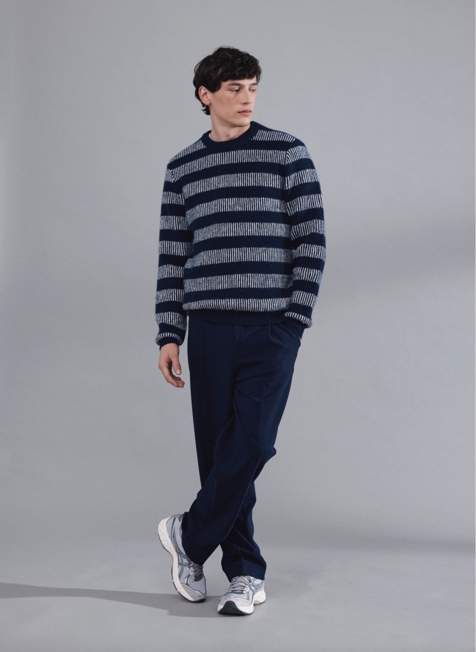 Pulls CFKarl striped jaquard crew neck knit homme bleu Casual Friday Pulls CFKarl striped jaquard crew neck knit homme bleu DARK NAVY