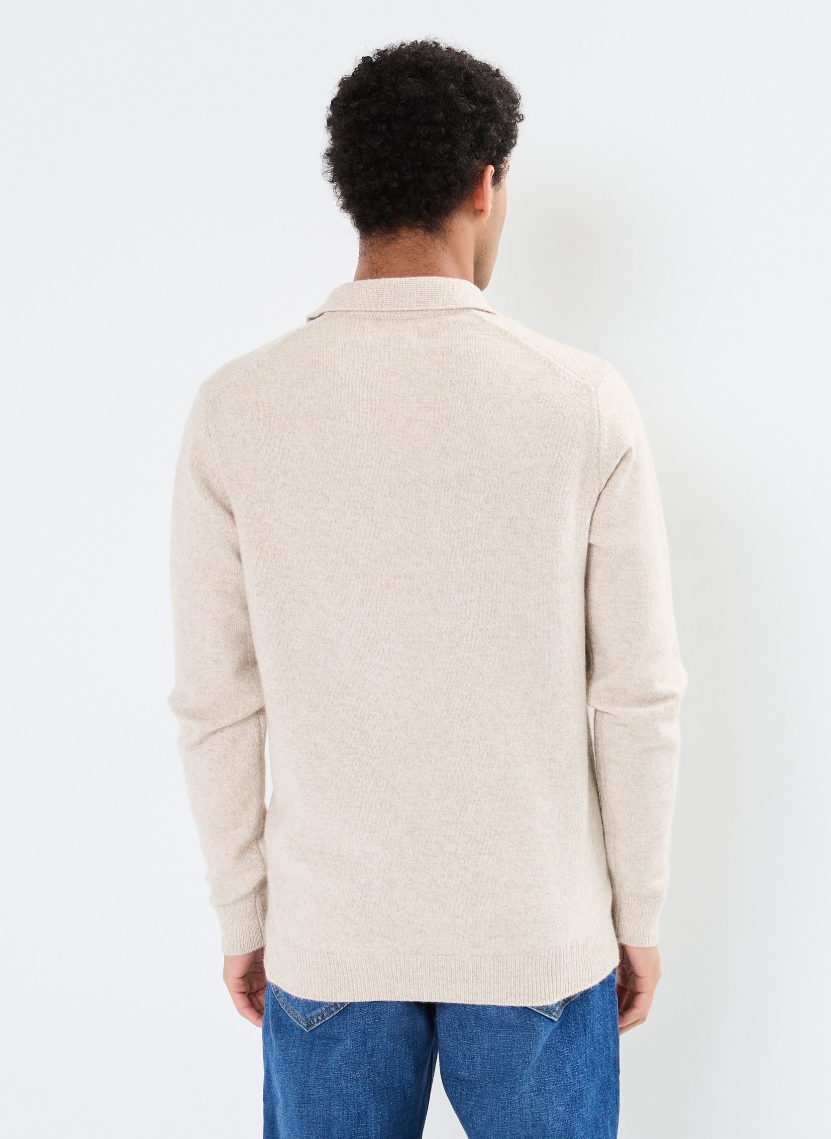 Pulls CFKarl polo knit homme beige Casual Friday Pulls CFKarl polo knit homme beige LIGHT SAND MELANGE