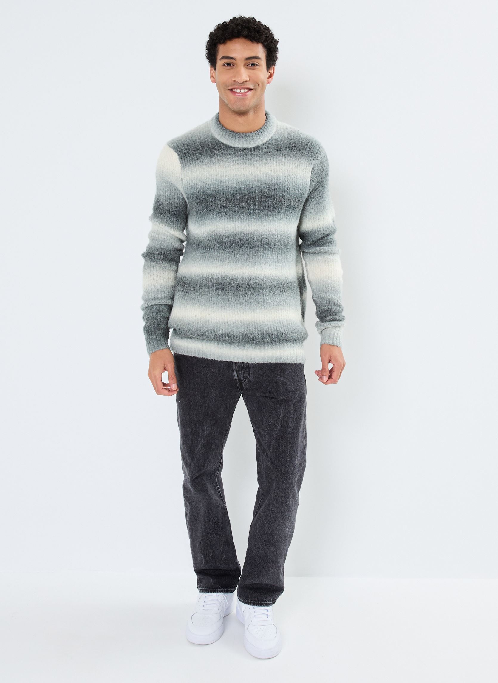 Pulls CFKarl shadow striped knit homme gris Casual Friday Pulls CFKarl shadow striped knit homme gris PEWTER MIX