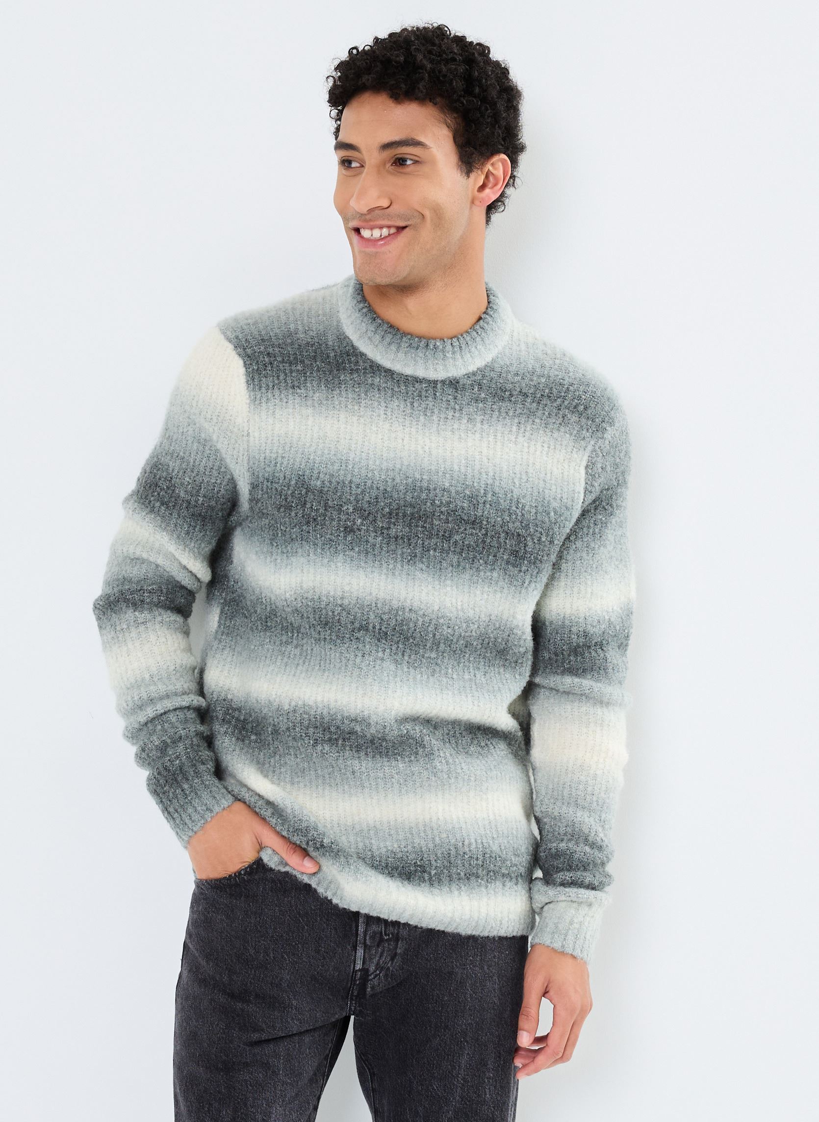 Pulls CFKarl shadow striped knit homme gris Casual Friday Pulls CFKarl shadow striped knit homme gris PEWTER MIX