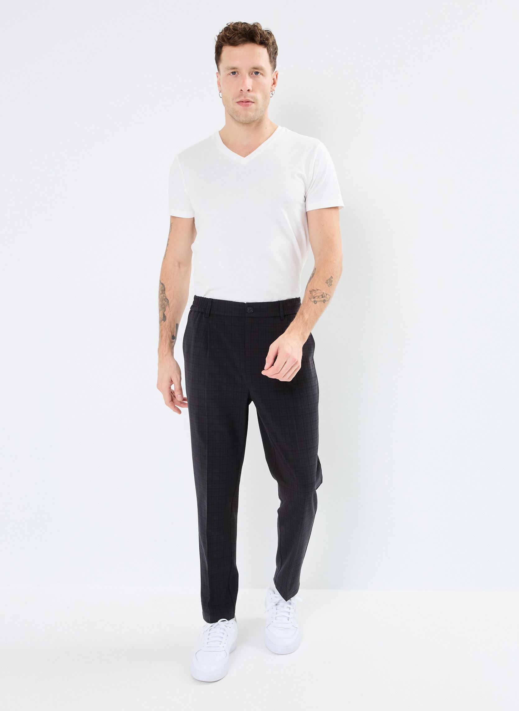 Straight Leg Hosen CFMarc 0174 shadow checked pants herren grau Casual Friday Straight Leg Hosen CFMarc 0174 shadow checked pants herren grau DARK GREY MELANGE