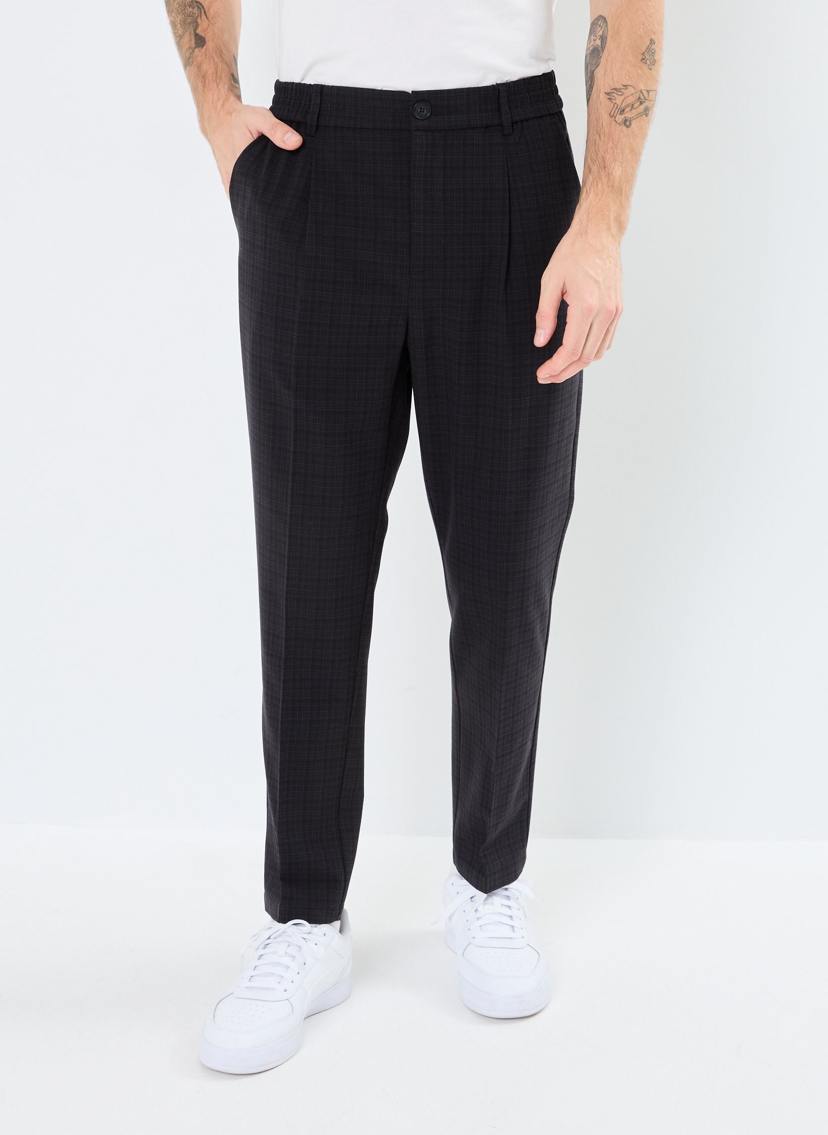 Straight Leg Hosen CFMarc 0174 shadow checked pants herren grau Casual Friday Straight Leg Hosen CFMarc 0174 shadow checked pants herren grau DARK GREY MELANGE