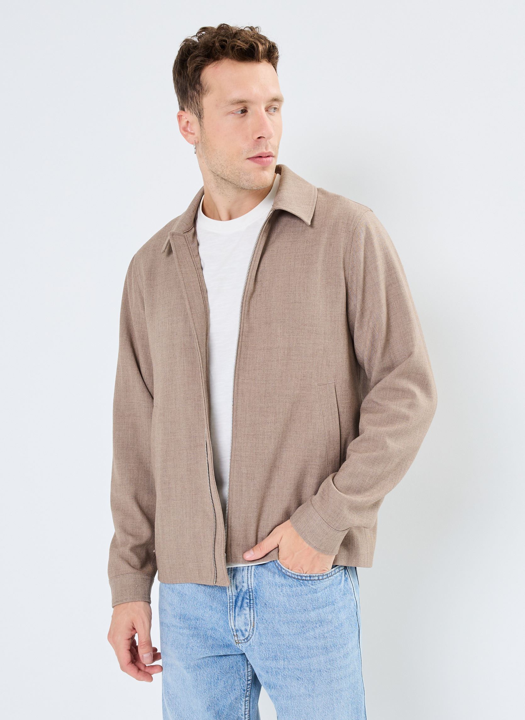 Jacken CFCharles 0179 wollen shacket herren beige Casual Friday Jacken CFCharles 0179 wollen shacket herren beige SILVER MINK MELANGE
