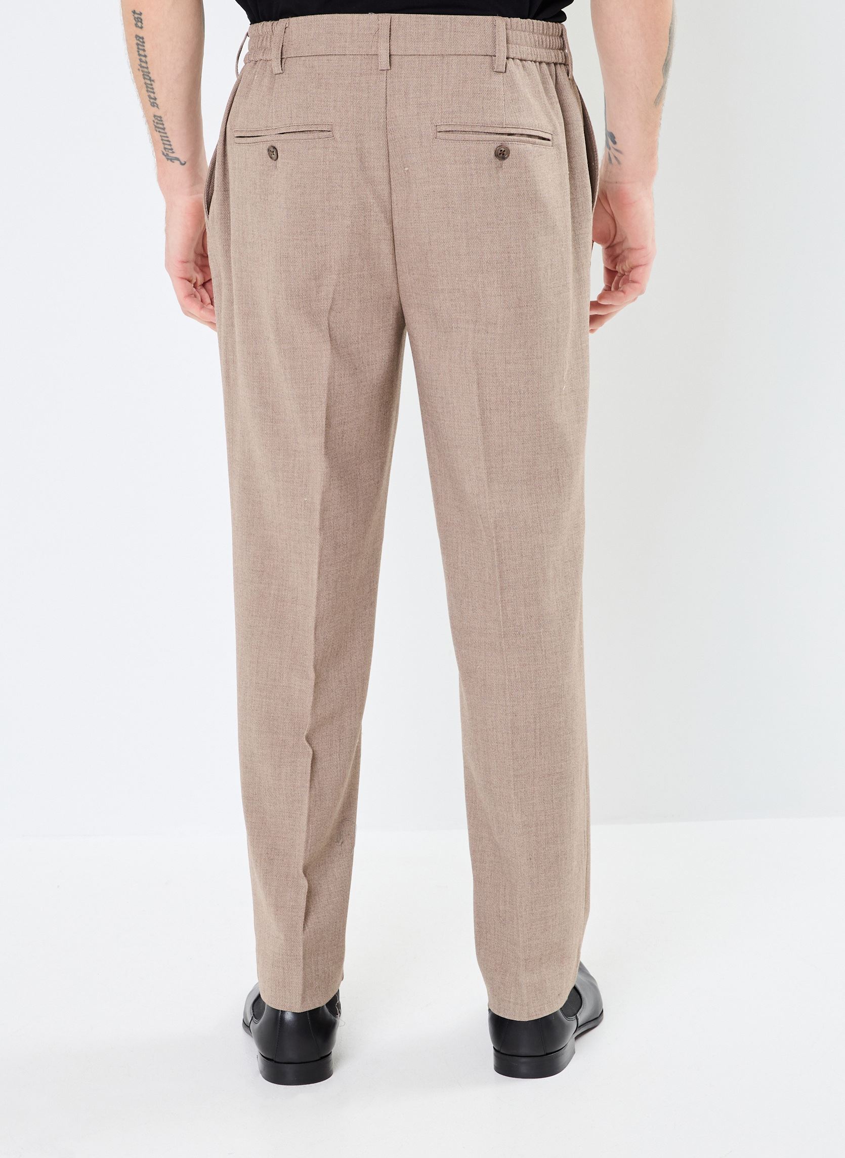 Anzughosen CFPierce 0179 wollen wide pleated pants herren beige Casual Friday Anzughosen CFPierce 0179 wollen wide pleated pants herren beige SILVER MINK MELANGE