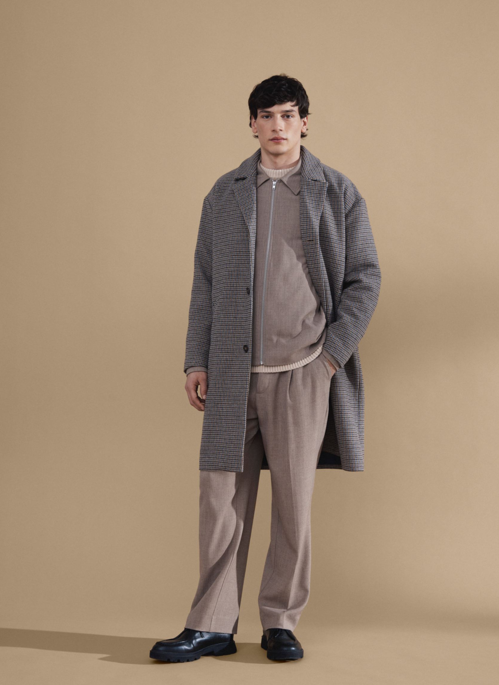 Anzughosen CFPierce 0179 wollen wide pleated pants herren beige Casual Friday Anzughosen CFPierce 0179 wollen wide pleated pants herren beige SILVER MINK MELANGE