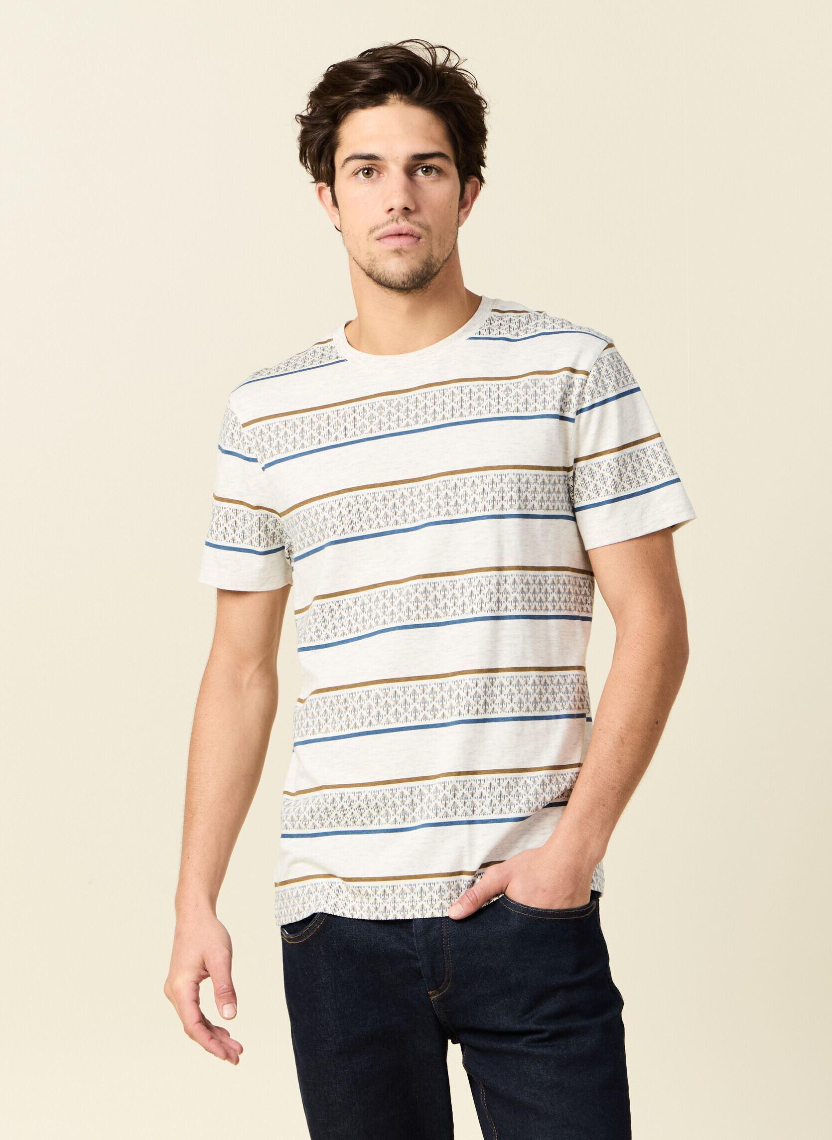 T-shirts met korte mouwen NATIRAYMEL2H heren beige Bonobo T-shirts met korte mouwen NATIRAYMEL2H heren beige KANGAROO