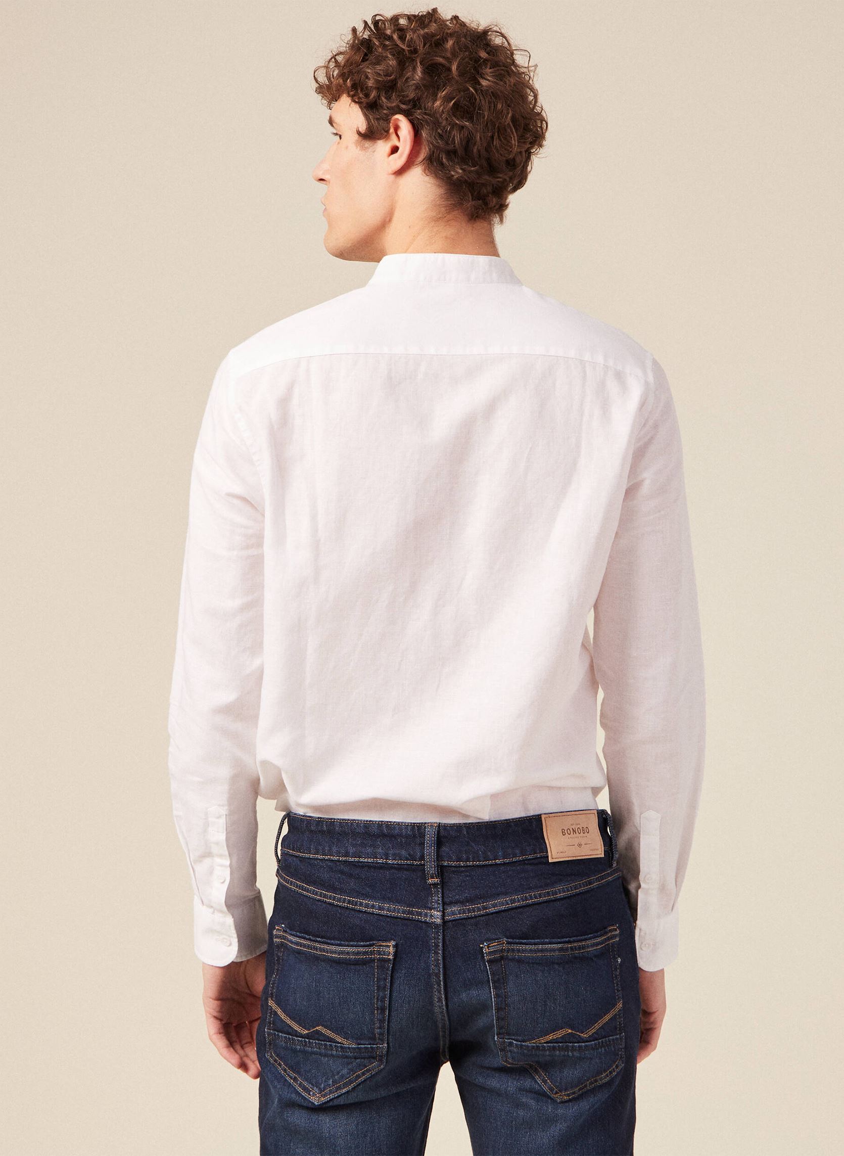 Hemden ESSLINMAO2H herren weiß Bonobo Hemden ESSLINMAO2H herren weiß BRIGHT WHITE