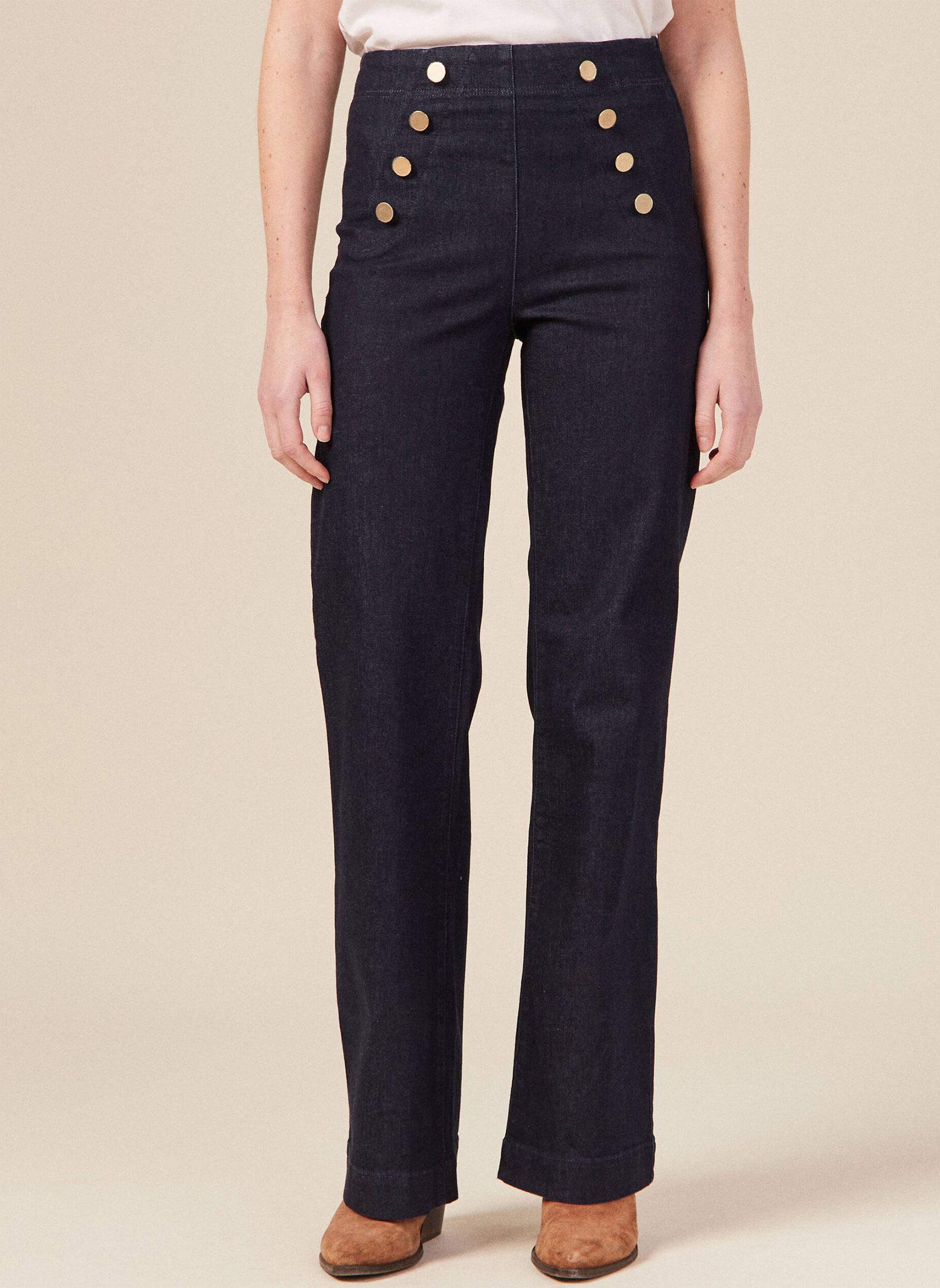 Pantalons larges FIDJI-MARIN femme bleu Bonobo Pantalons larges FIDJI-MARIN femme bleu BRUT RINSE