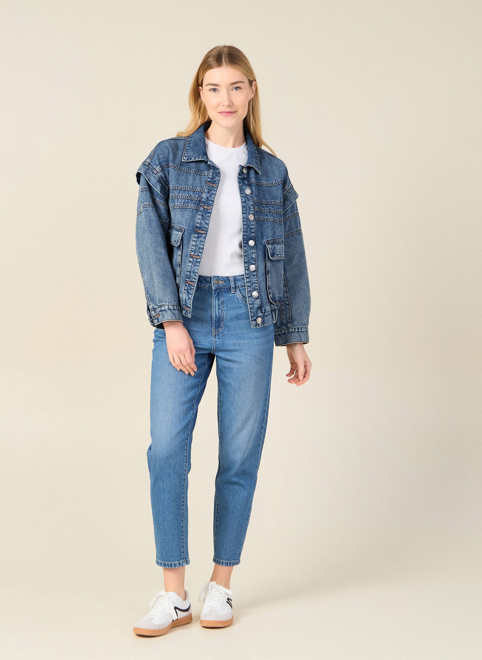 Rechte jeans / Straight Leg Jeans MINSK-BASIC dames blauw Bonobo Rechte jeans / Straight Leg Jeans MINSK-BASIC dames blauw DENIM STONE