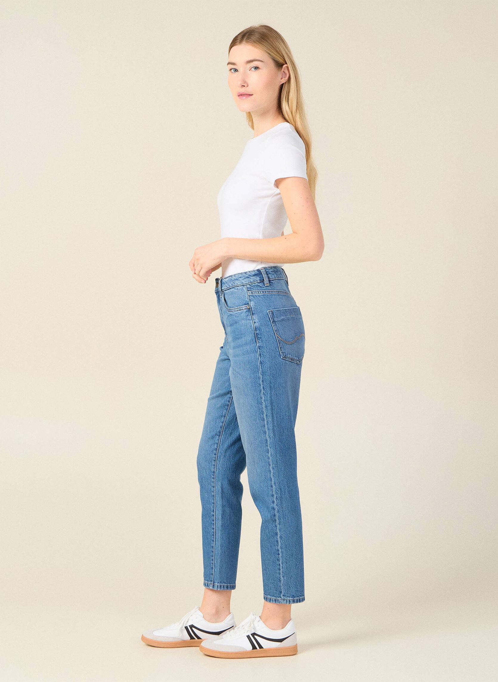 Rechte jeans / Straight Leg Jeans MINSK-BASIC dames blauw Bonobo Rechte jeans / Straight Leg Jeans MINSK-BASIC dames blauw DENIM STONE
