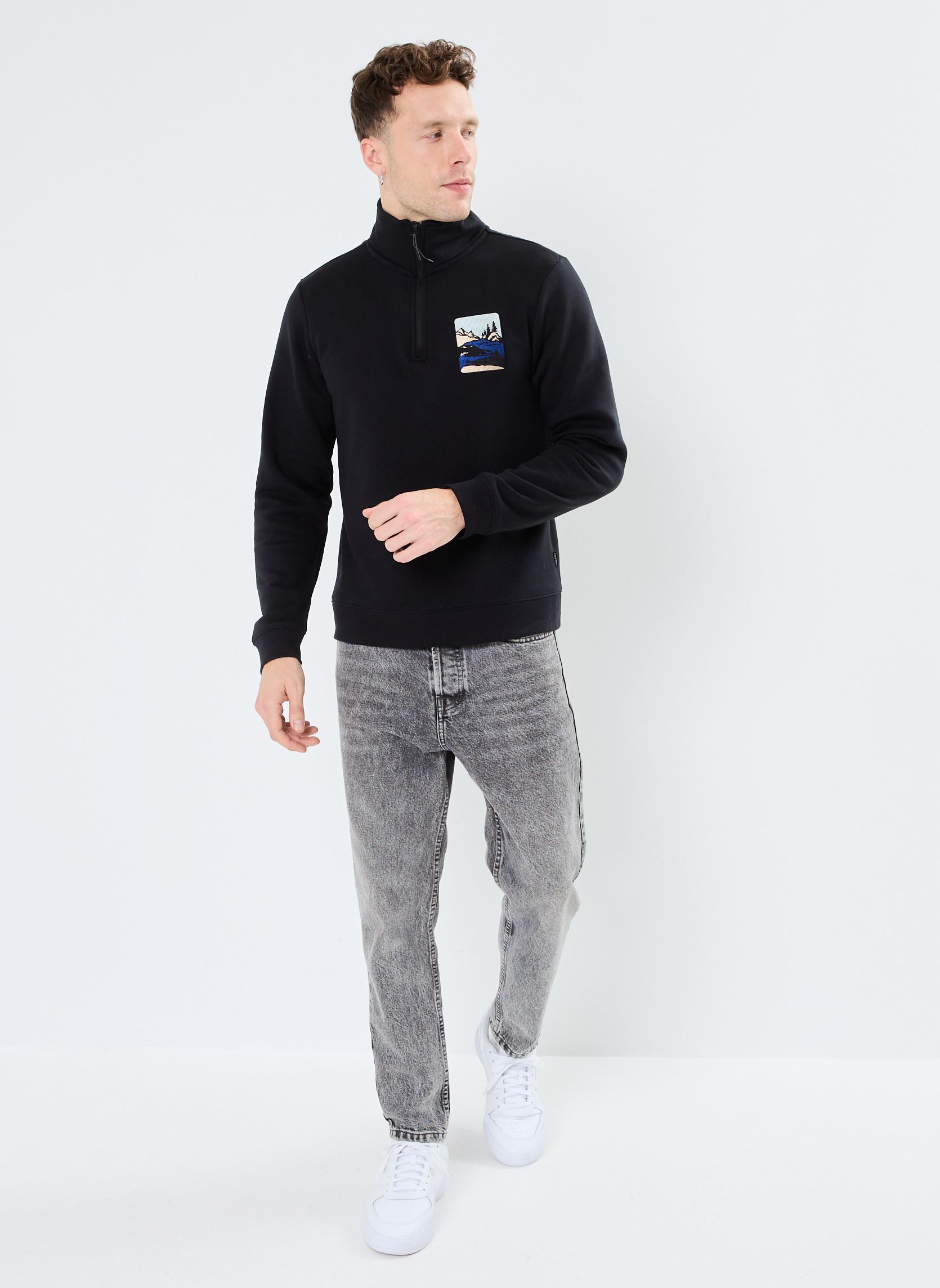 Sweatshirts mit Reißverschluss Sweatshirt- herren schwarz Blend Sweatshirts mit Reißverschluss Sweatshirt- herren schwarz BLACK