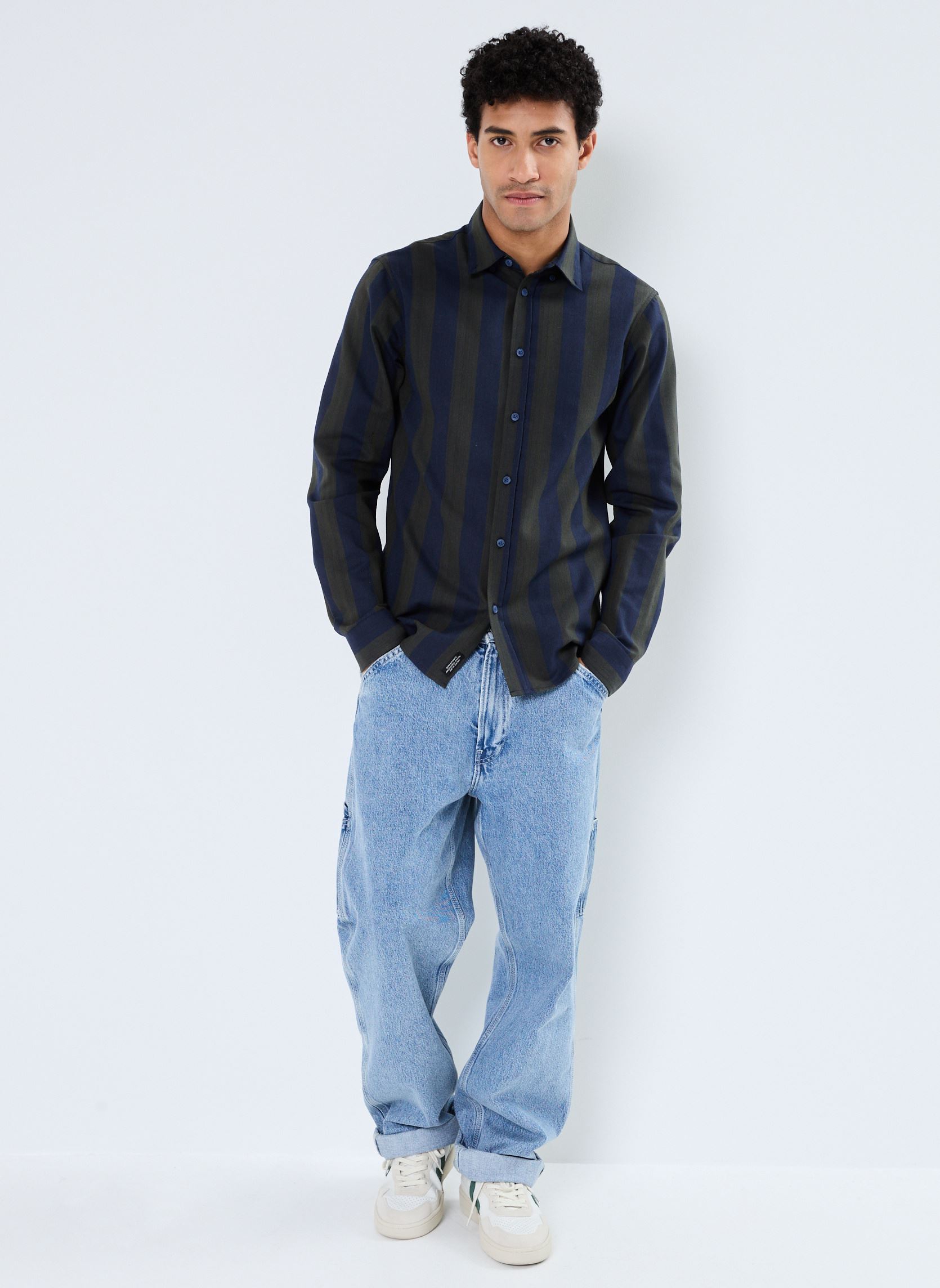 Chemises Long Sleeved Shirt homme multicolore Blend Chemises Long Sleeved Shirt homme multicolore DRESS BLUES
