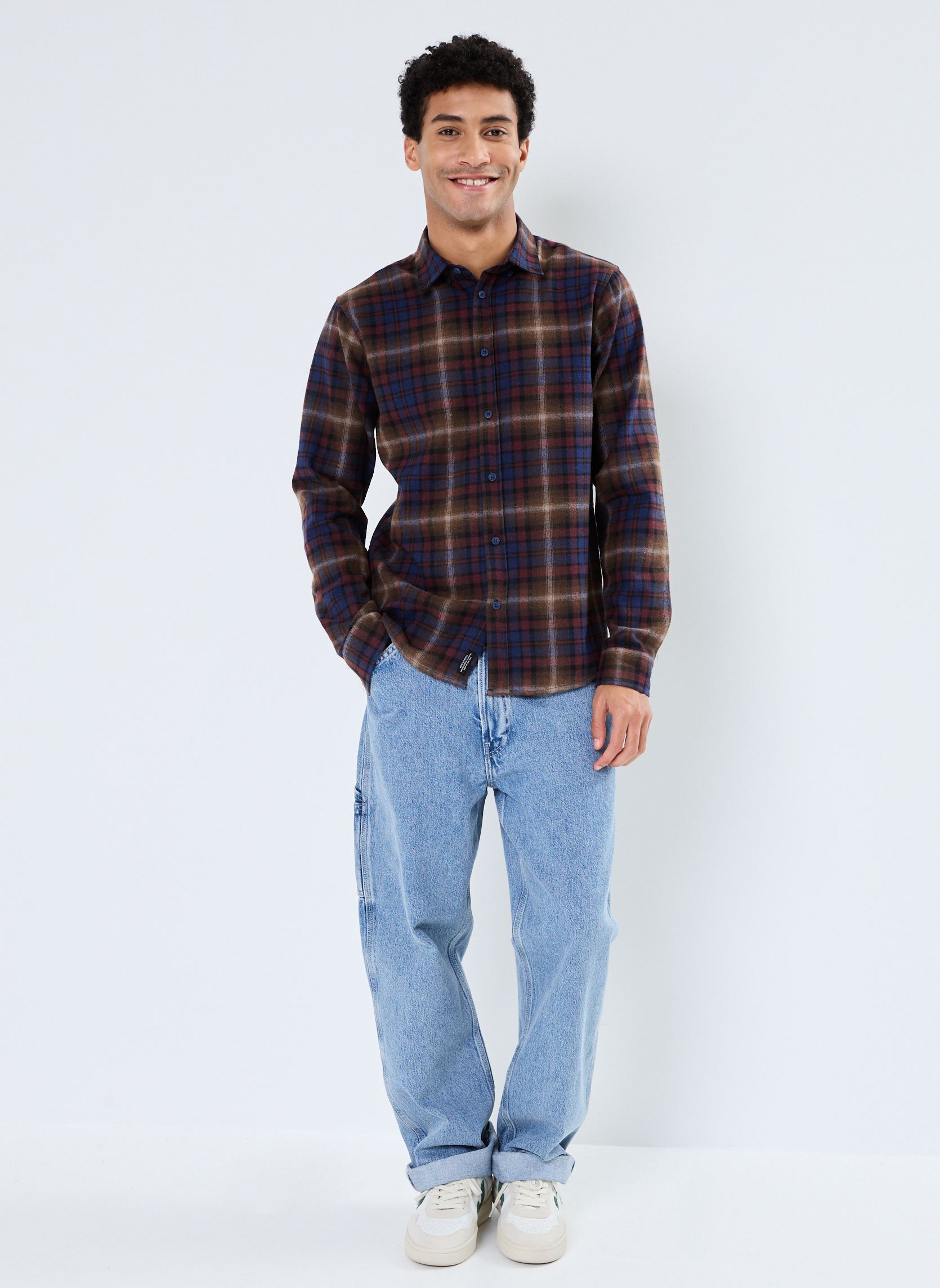Hemden Long Sleeved Shirt heren meerkleurig Blend Hemden Long Sleeved Shirt heren meerkleurig FIRED BRICK