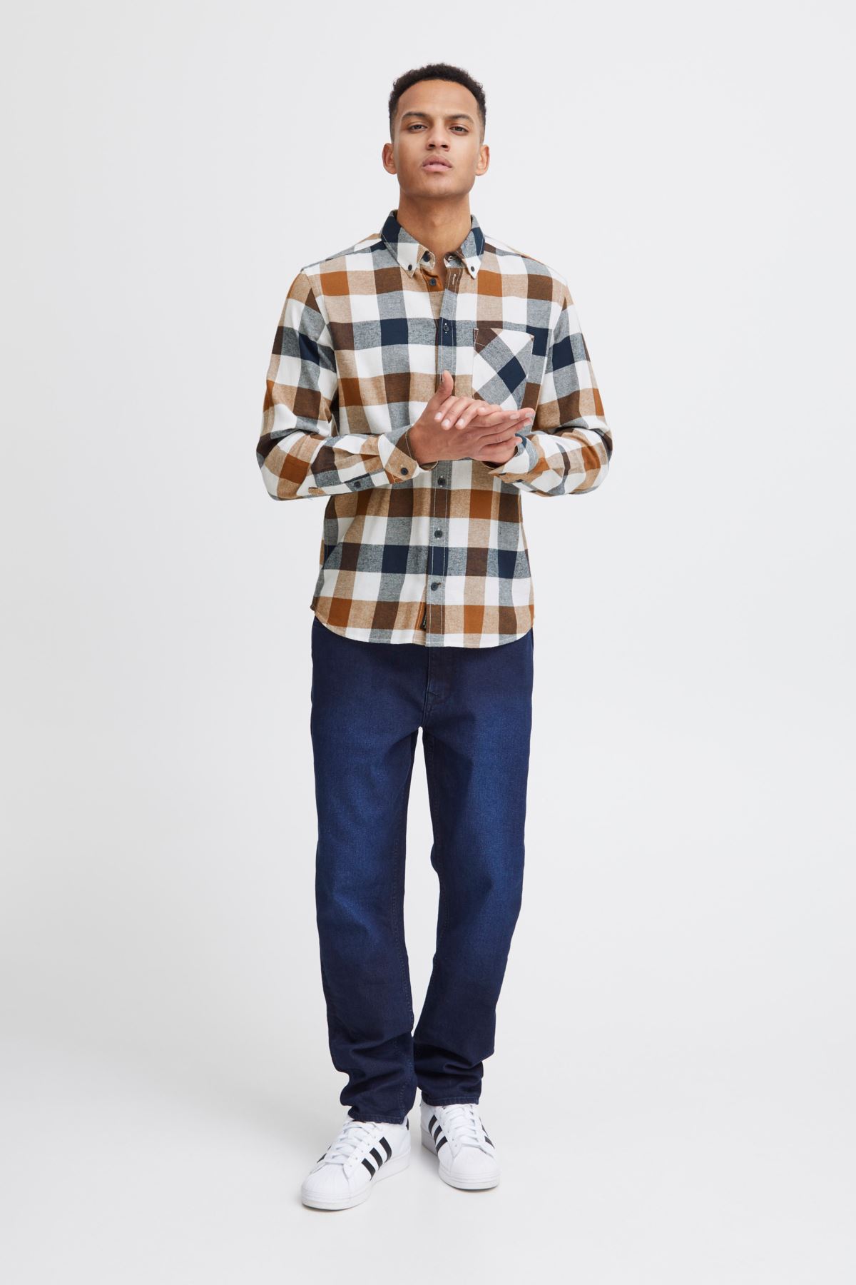 Chemises Long Sleeved Shirt homme multicolore Blend Chemises Long Sleeved Shirt homme multicolore DRESS BLUES/