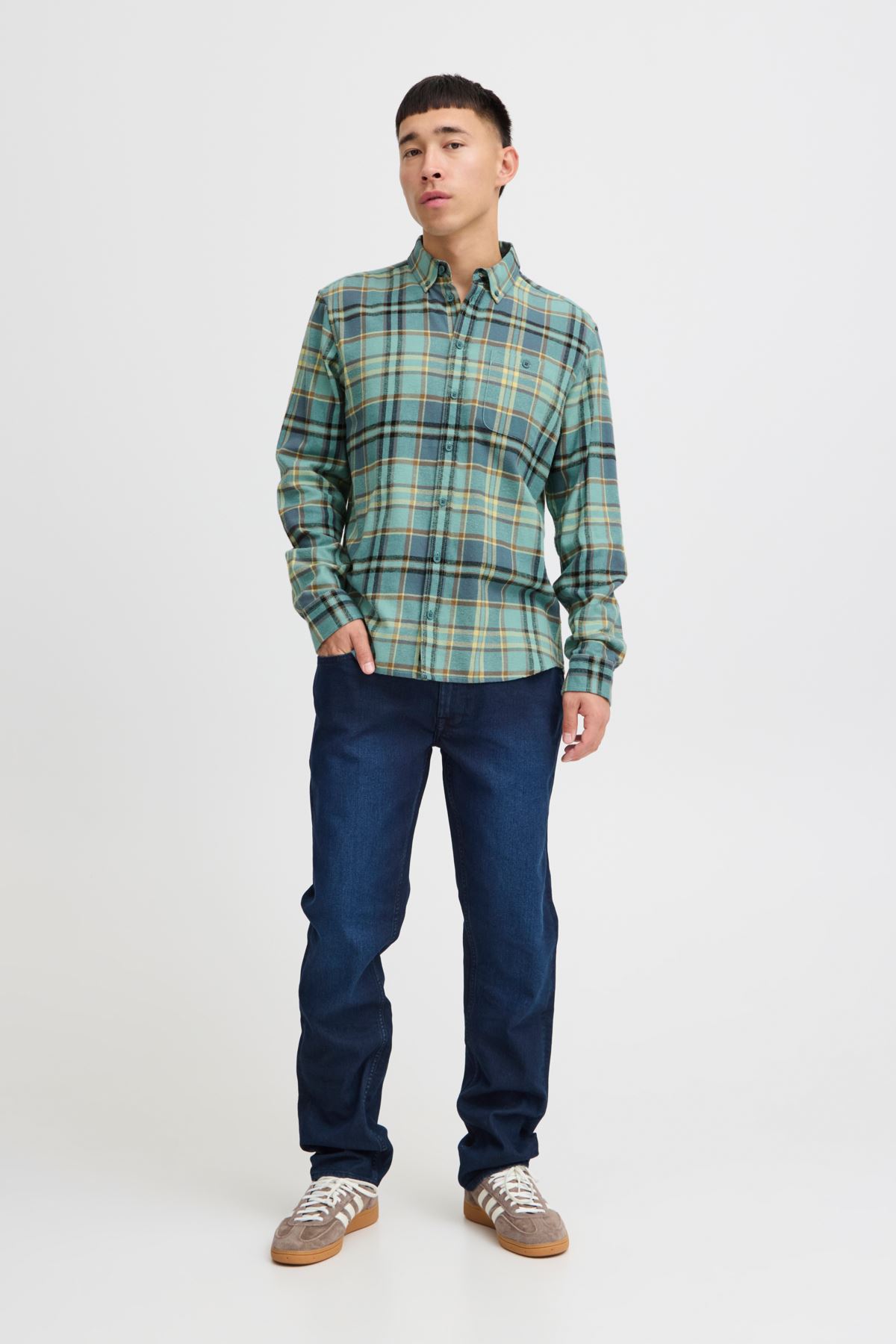 Chemises Long Sleeved Shirt homme vert Blend Chemises Long Sleeved Shirt homme vert PAMPAS
